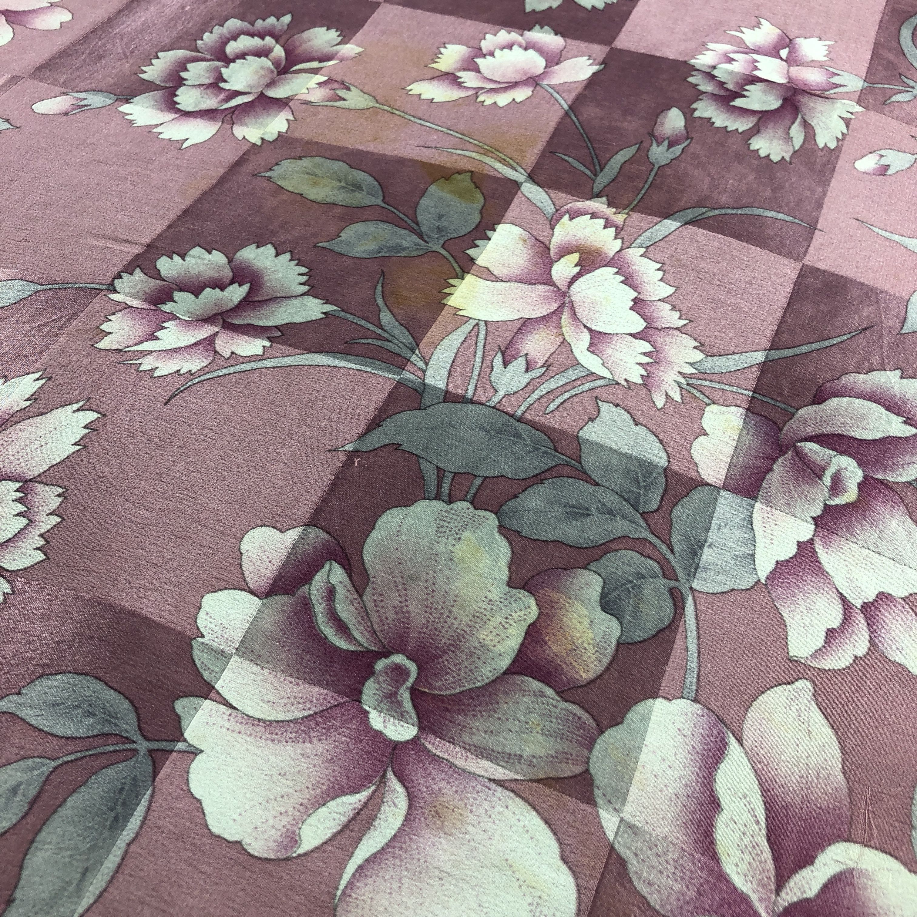 Mila Schon Mila Schon Floral Hand Rolled Silk Scarf M1054 Size ONE SIZE - 8 Thumbnail