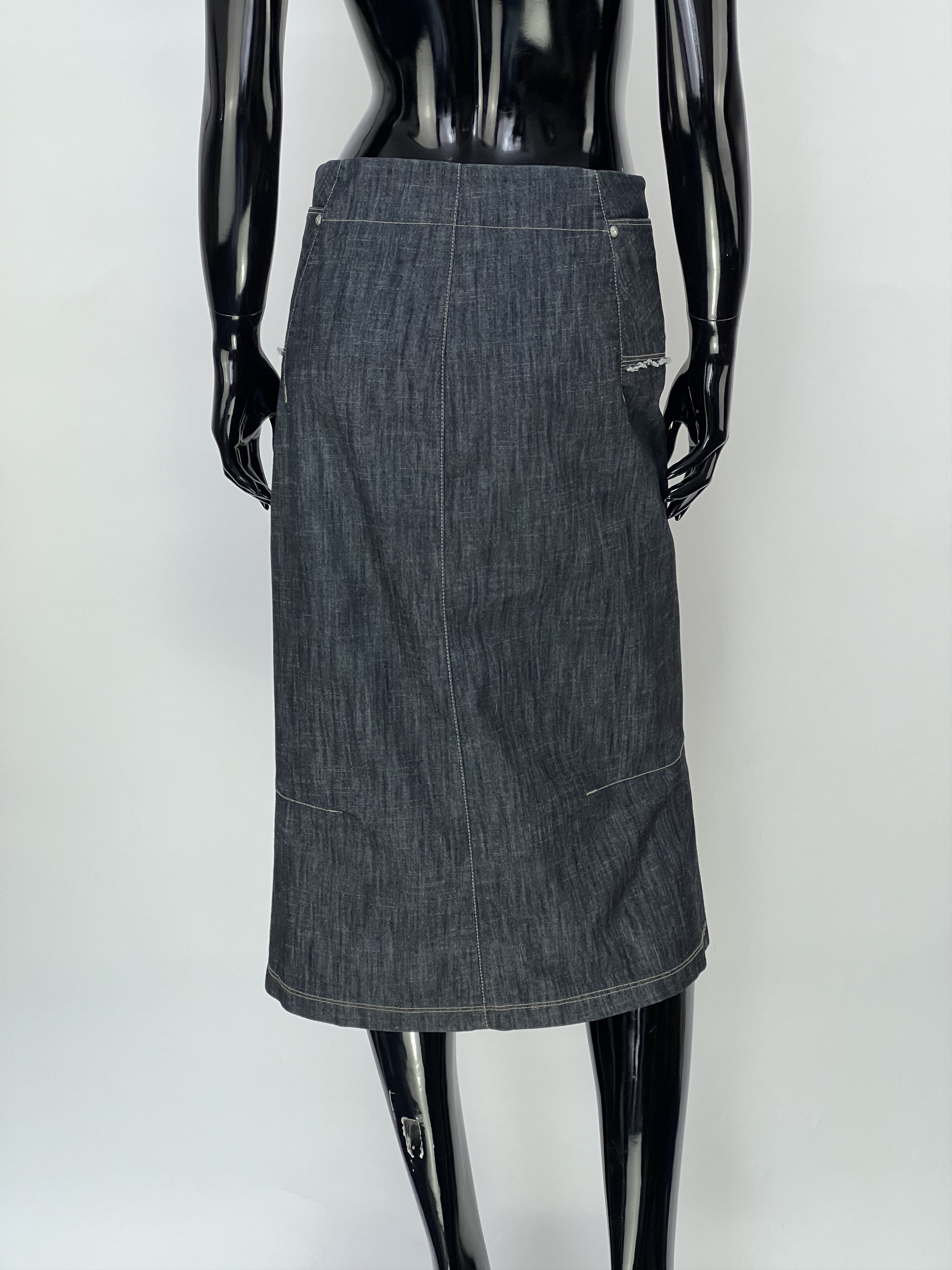 Marithe + Francois Girbaud Marithe Francois Girbaud Rare Denim Midi Skirt Sz IT42 US27 Size 28" / US 6 / IT 42 - 3 Thumbnail