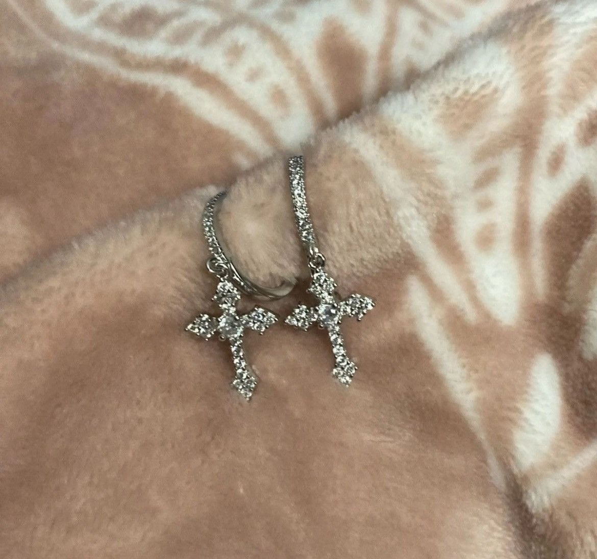 Jewelry Crystal Cross earrings （1pairs） Size ONE SIZE - 5 Thumbnail