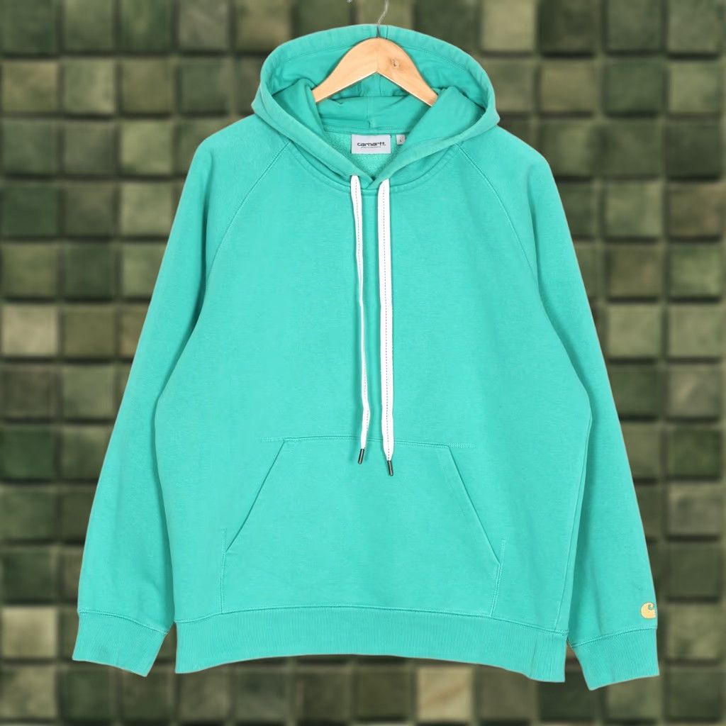 Carhartt Wip Carhartt WIP Hooded Chase Sweat Hoodie Sweatshirt Men L Green Pullover Baseball Logo Modern Designer Size US L / EU 52-54 / 3 - 1 Thumbnail
