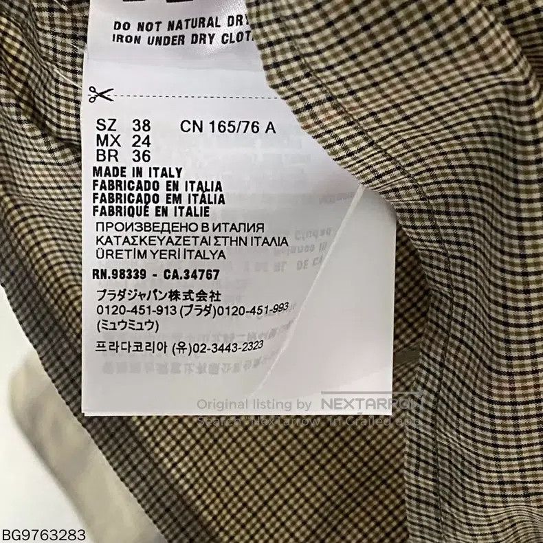 Miu Miu Miu Miu 38 Checked logo zipper shirt Size M / US 6-8 / IT 42-44 - 7 Thumbnail