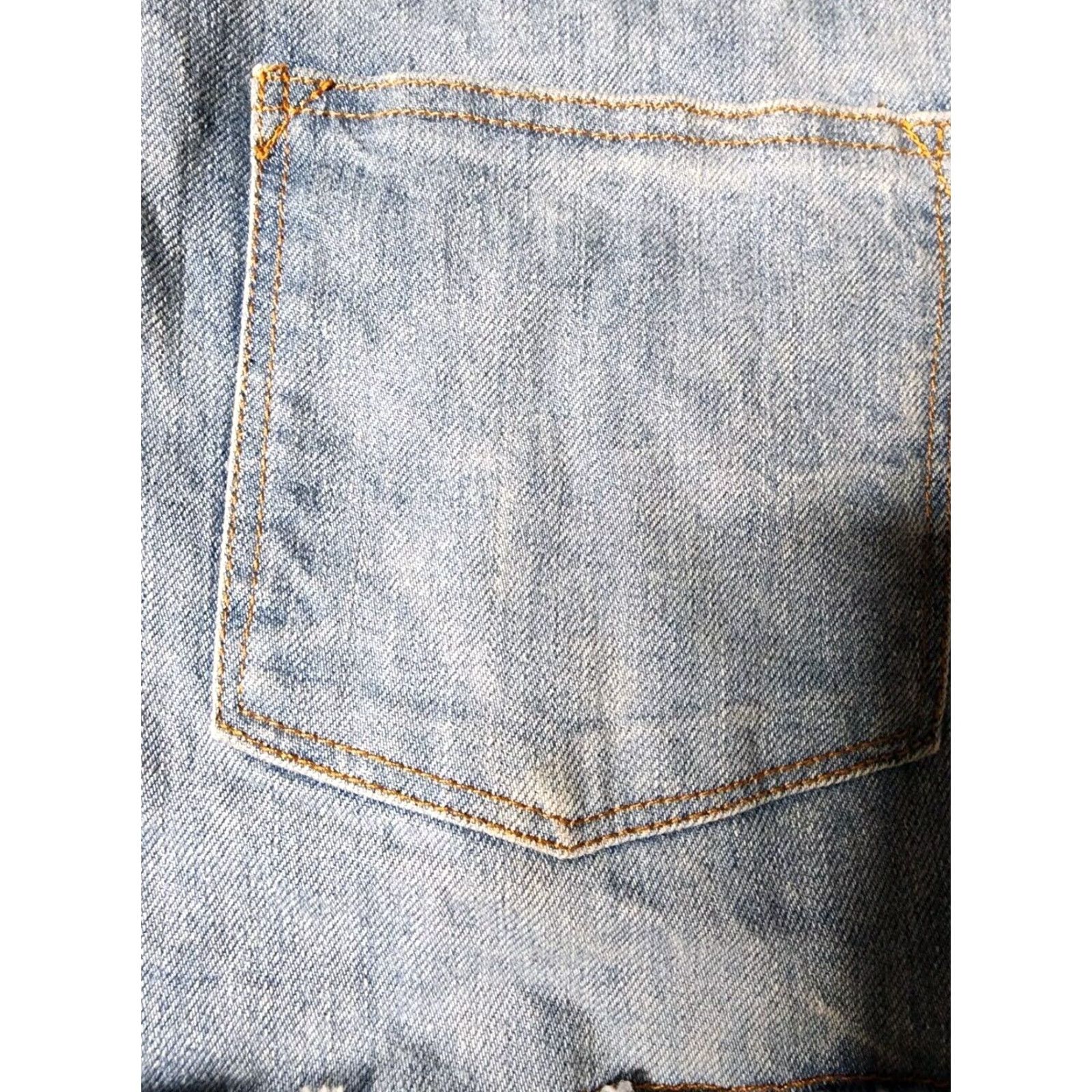 Denime FATE Denim Shorts Women's Small Blue Aztec Embroidered Boho Cut-Off Womens Size 28" / US 6 / IT 42 - 6 Thumbnail