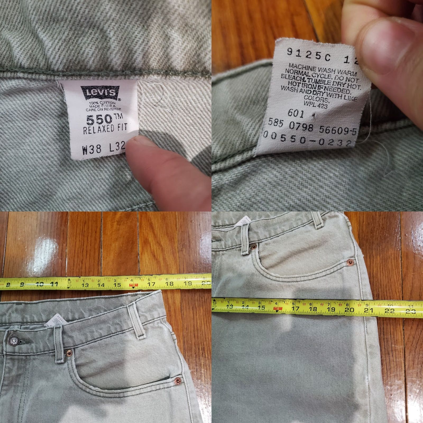 Levi's VINTAGE Levi's Jeans 550 Mens 38x32 Beige Denim Relaxed Fit USA 90s Cowboy USA Classic 5-Pocket Mens Jeans Size US 38 / EU 54 - 8 Thumbnail