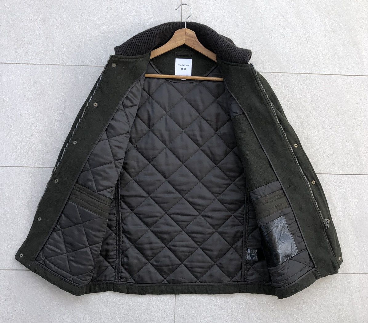JW Anderson × Uniqlo Uniqlo x JW Anderson Green Wool Blended Quilted Jacket Men's Size US L / EU 52-54 / 3 - 7 Thumbnail