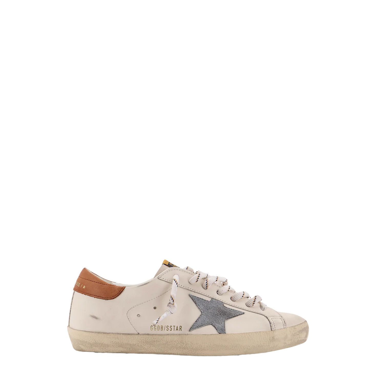 GOLDEN GOOSE Super-Star Men's White/Brown Leather Sneakers N