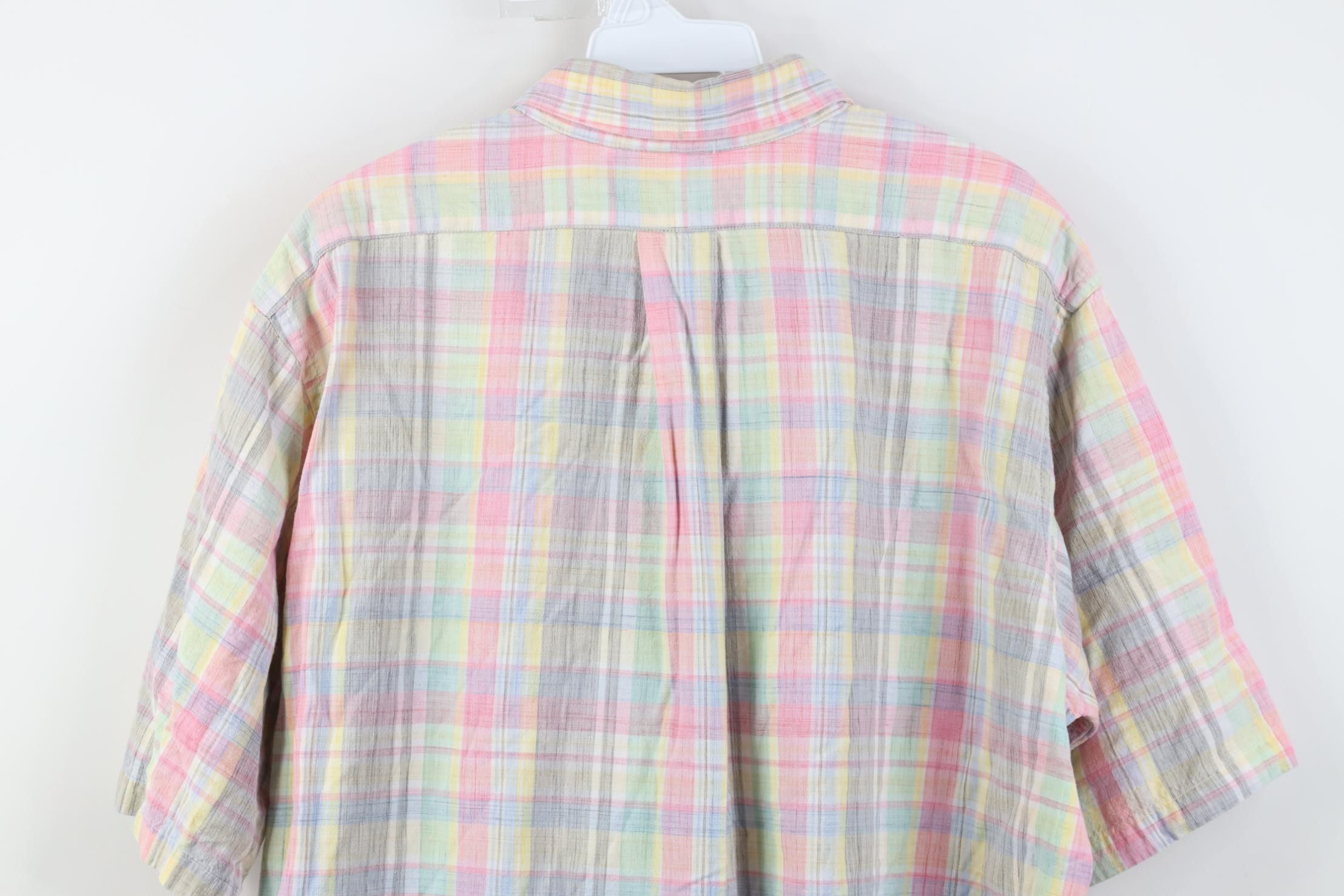 Vintage Vintage 90s Streetwear Madras Plaid Button Down Shirt USA Size US L / EU 52-54 / 3 - 12 Thumbnail