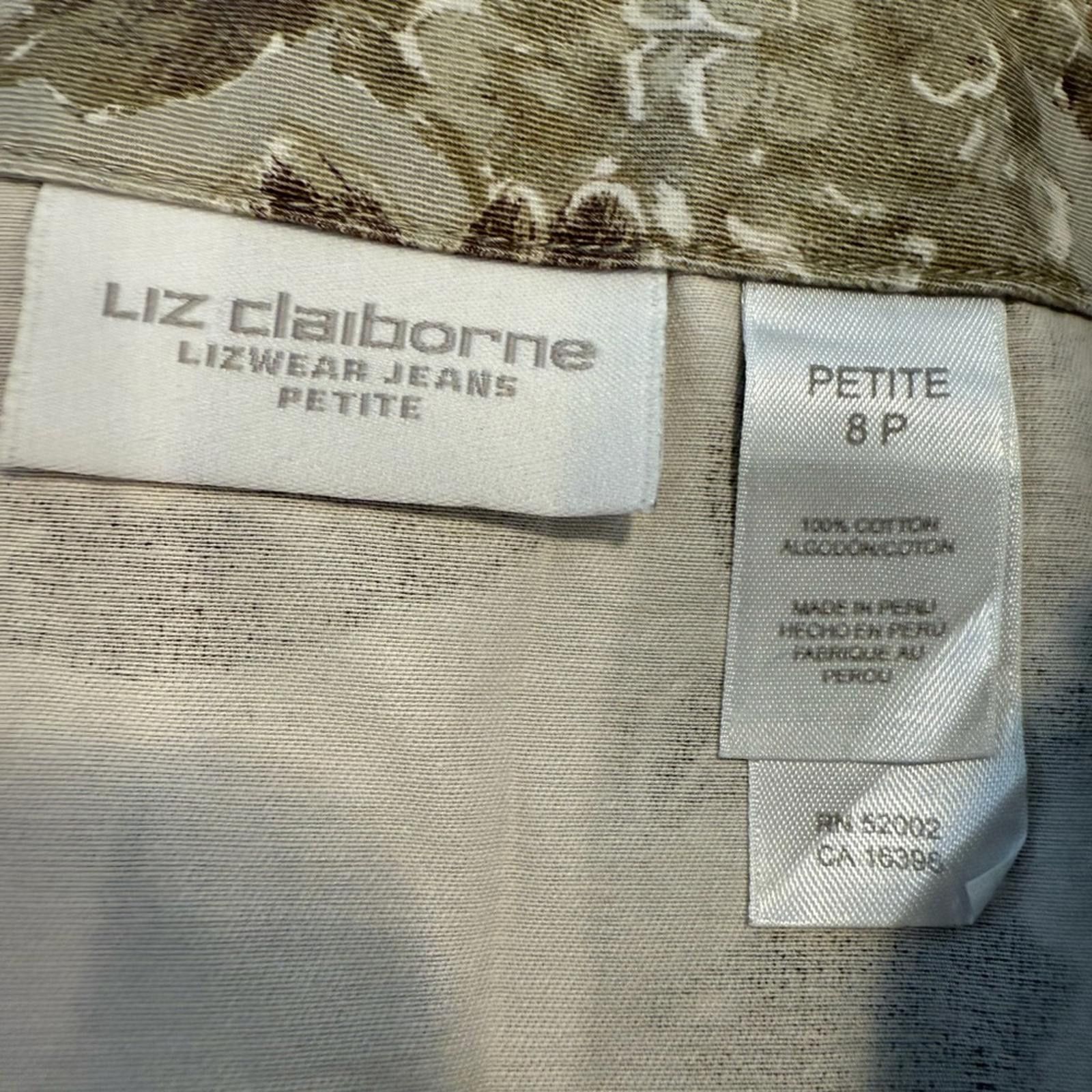 Other Liz Claiborne floral skirt neutral tan brown cream 8P Size 30" / US 8 / IT 44 - 5 Thumbnail