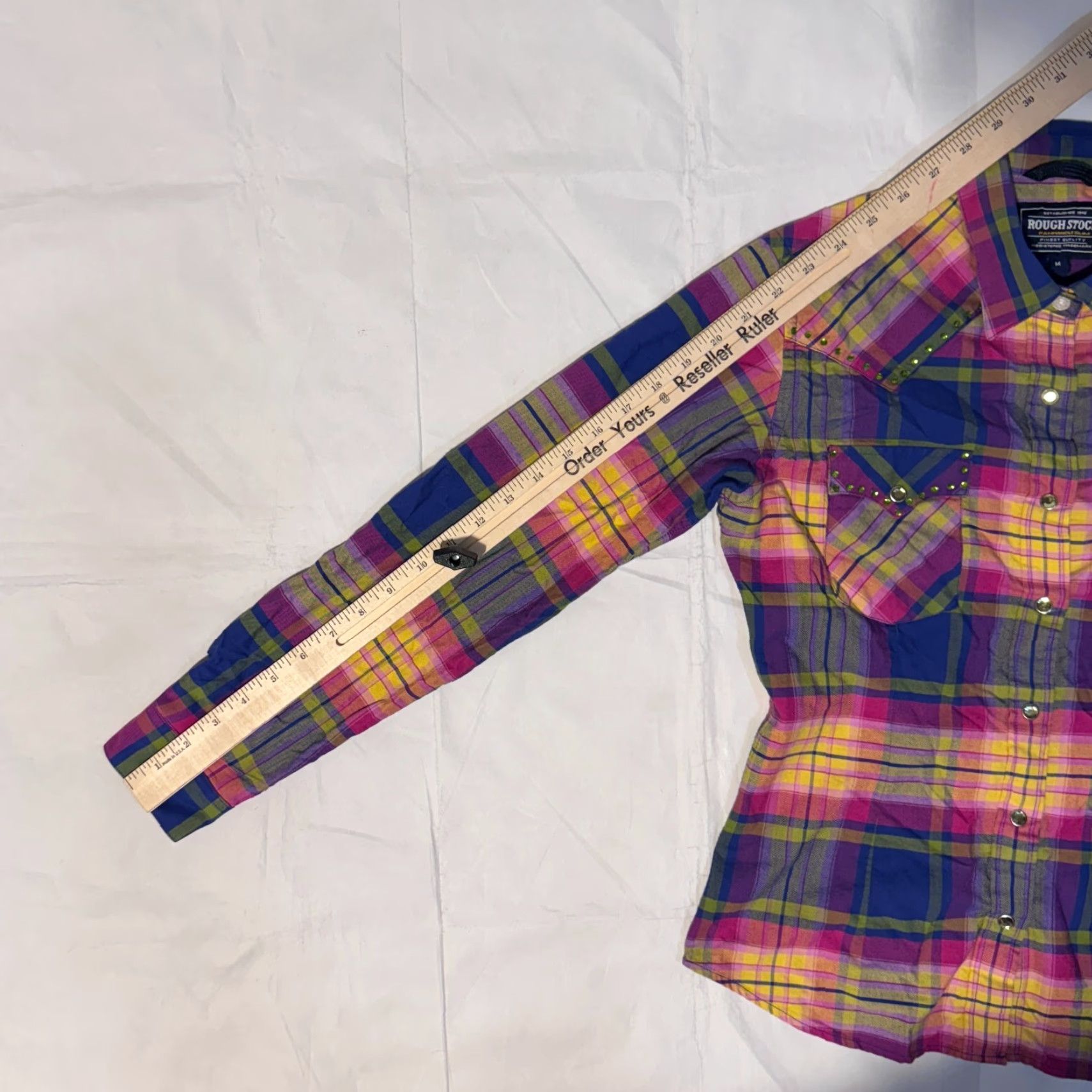 Vintage Panhandle Slim Shirt Pink Plaid Rhinestone Western Button-Up M Womens Regular Long Sleeve Cotton Size M / US 6-8 / IT 42-44 - 8 Thumbnail