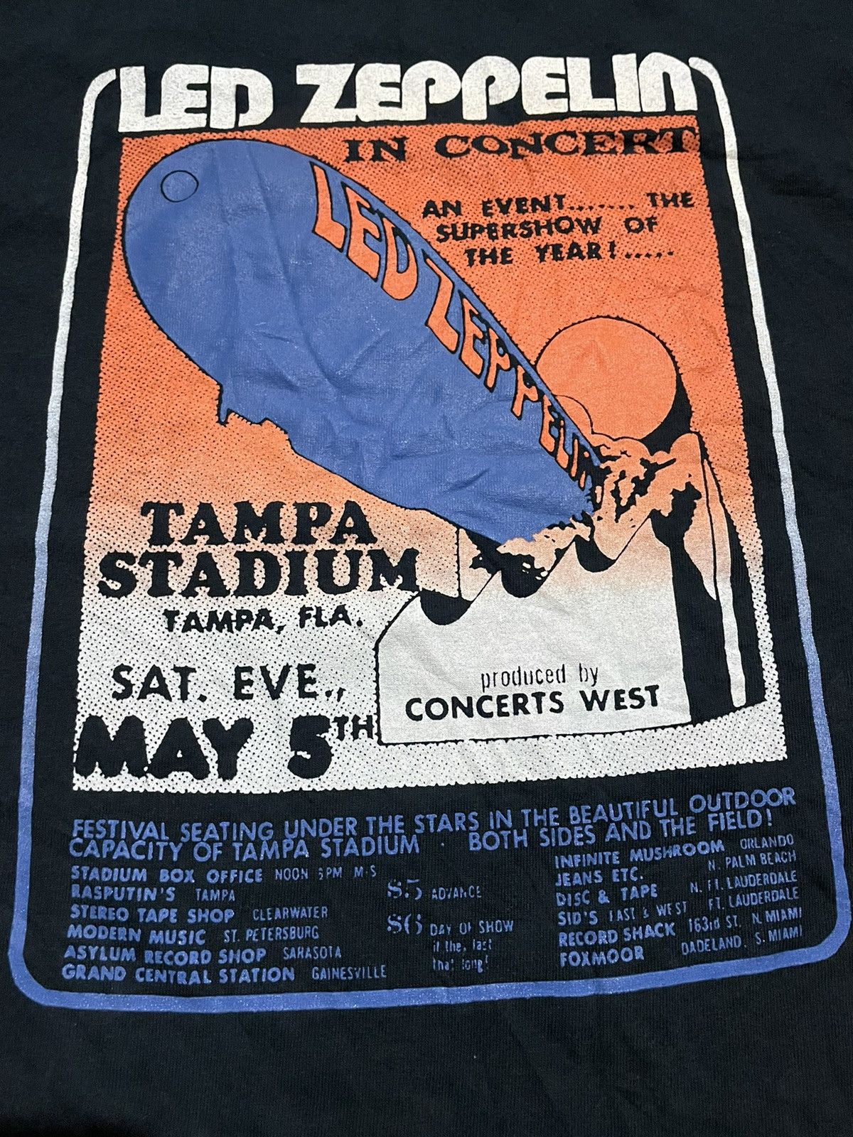 Band Tees × Led Zeppelin Led Zeppelin Tampa Stadium Tour Concert Tee Size US L / EU 52-54 / 3 - 2 Thumbnail