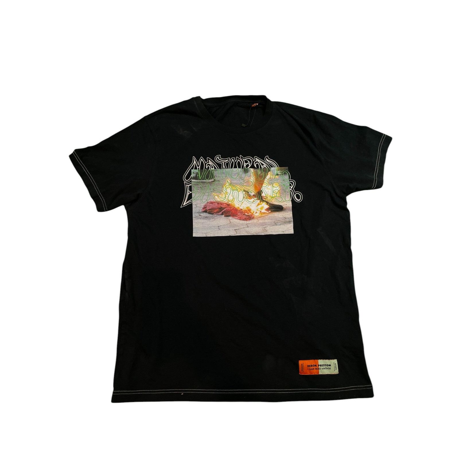 Heron Preston Heron Preston T-Shirt Black Flames Size US XL / EU 56 / 4 - 1 Thumbnail