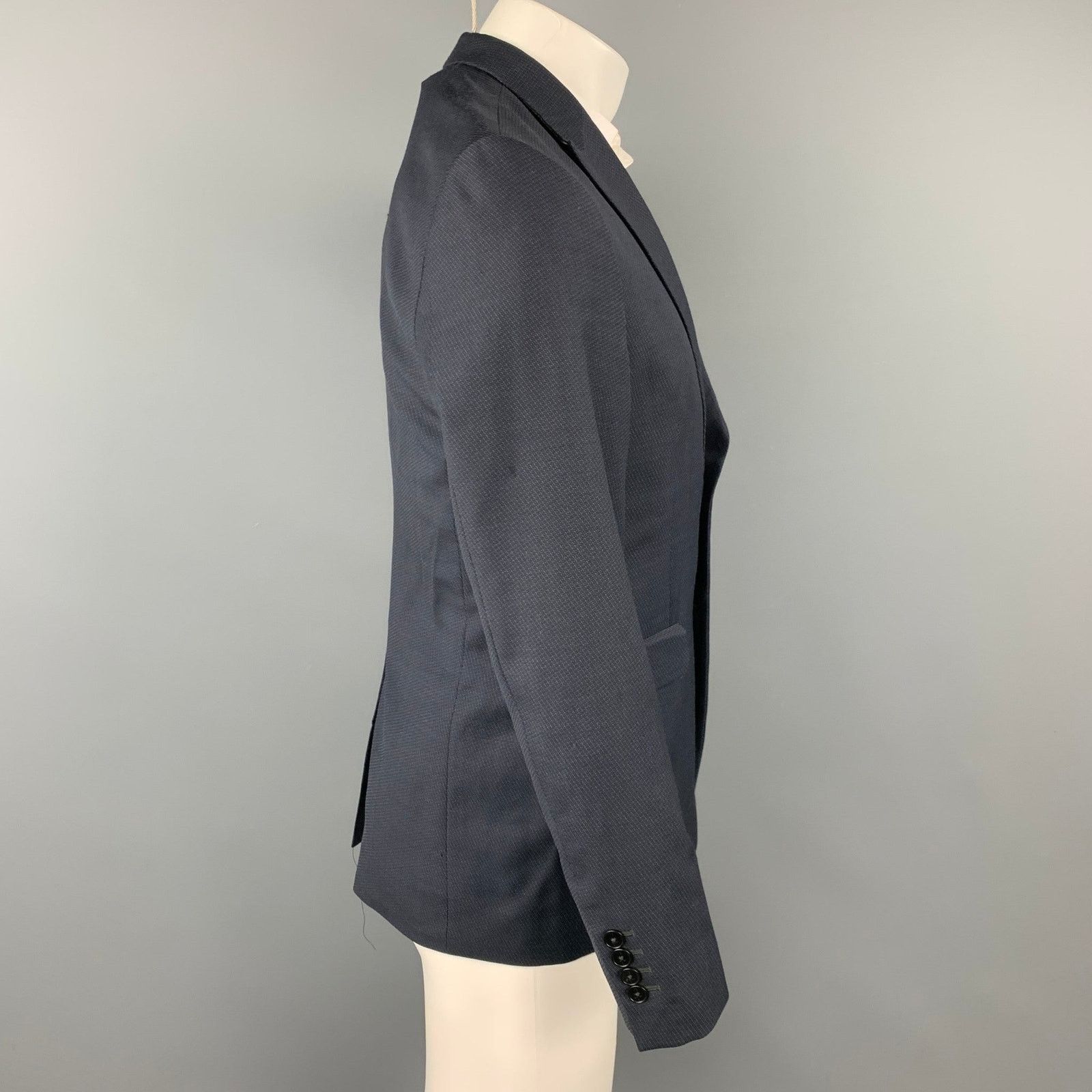 Paul Smith Size 38 Navy Blue Virgin Wool Single Breasted Sport Coat Size 38R - 3 Thumbnail