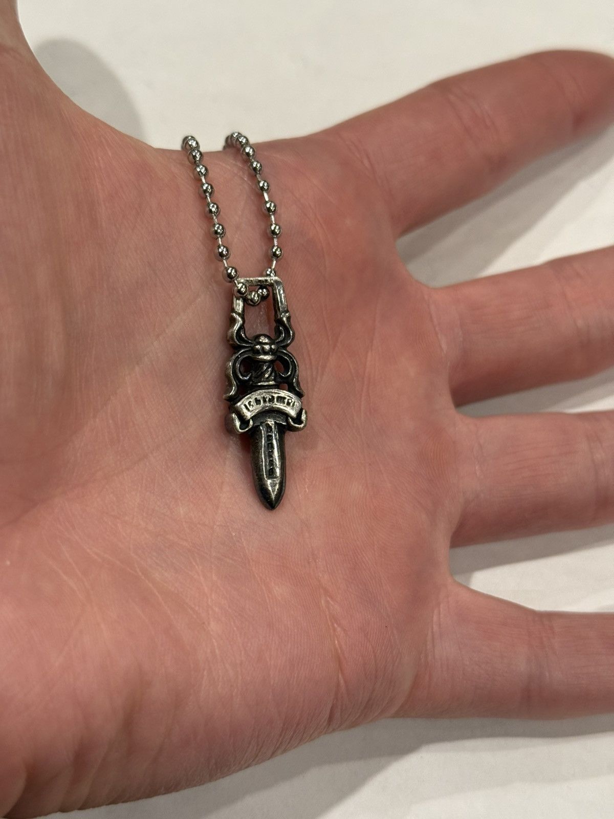 Chrome Hearts Chrome Hearts Dagger Pendant Silver Ball Chain Necklace 925 Size ONE SIZE - 1 Thumbnail