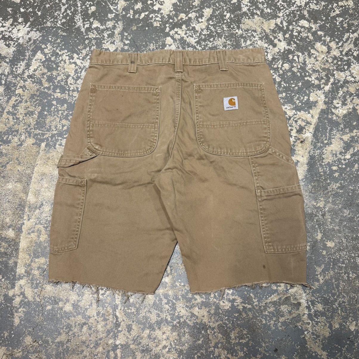 Carhartt Vintage Carhartt Tan/Brown B324 DKH Carpenter Workwear Short Size US 33 - 1 Thumbnail