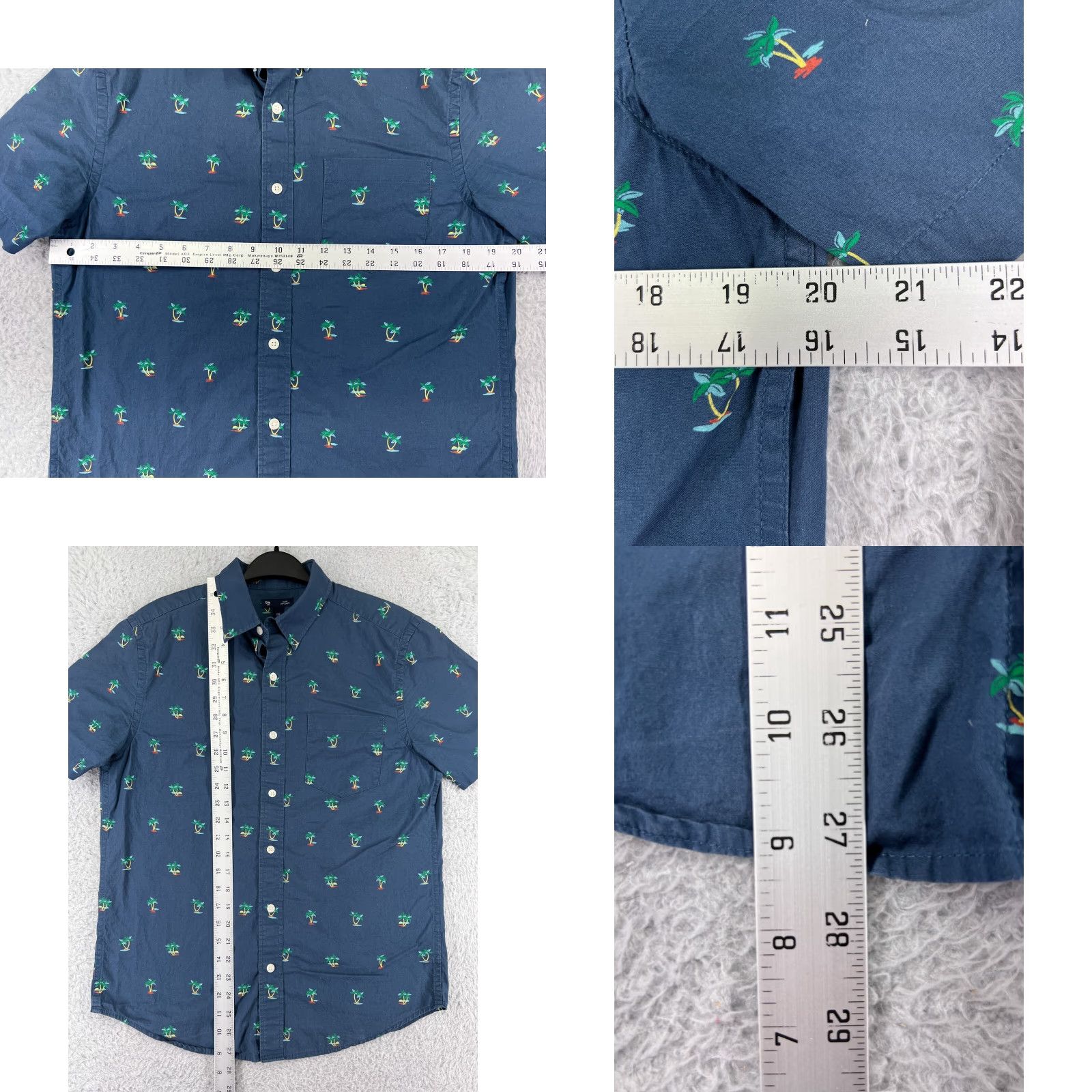 Gap Gap Button-Up Shirt Mens Medium Blue Palm Tree All Over Print AOP 100% Cotton Casual Workwear Col Size US M / EU 48-50 / 2 - 9 Thumbnail