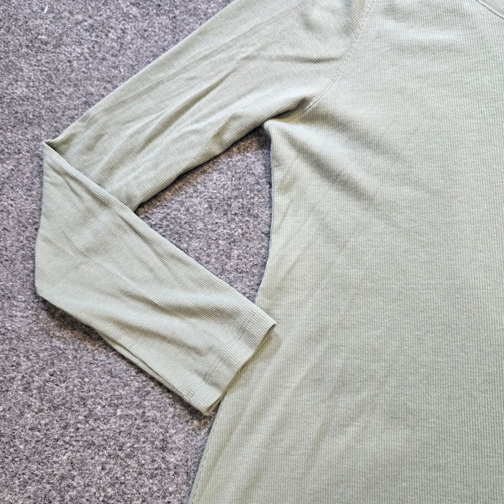 Soft Surroundings Soft Surroundings Top Womens L Green Ribbed Stretch Double V Neck Blouse Casual Size L / US 10 / IT 46 - 5 Thumbnail