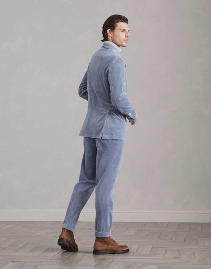Brunello Cucinelli o1w1db10126 Corduroy Leisure Suit in Blue Size 48R - 2 Thumbnail