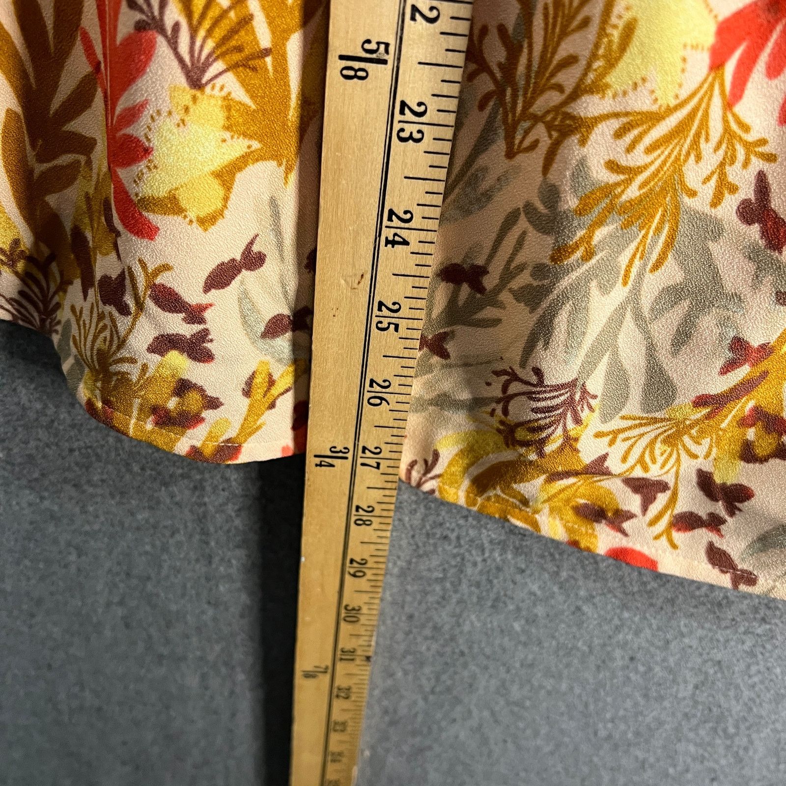 Denim & Co. Denim & Co. Printed Boatneck Woven Top with Shirring Peach Size L / US 10 / IT 46 - 8 Thumbnail