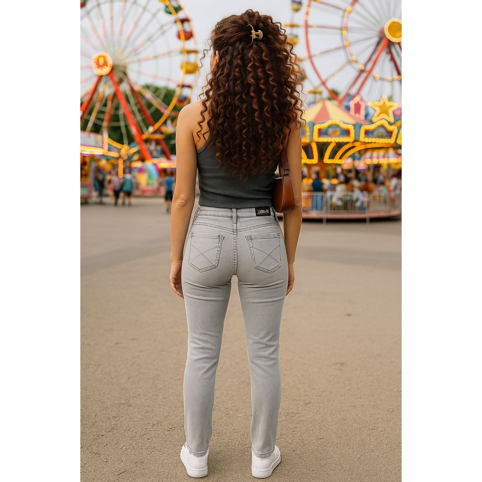 Other 2BWYU Size 3 Gray Skinny Jeans X Embroidered Pockets Y2K Fes Size 28" / US 6 / IT 42 - 3 Thumbnail
