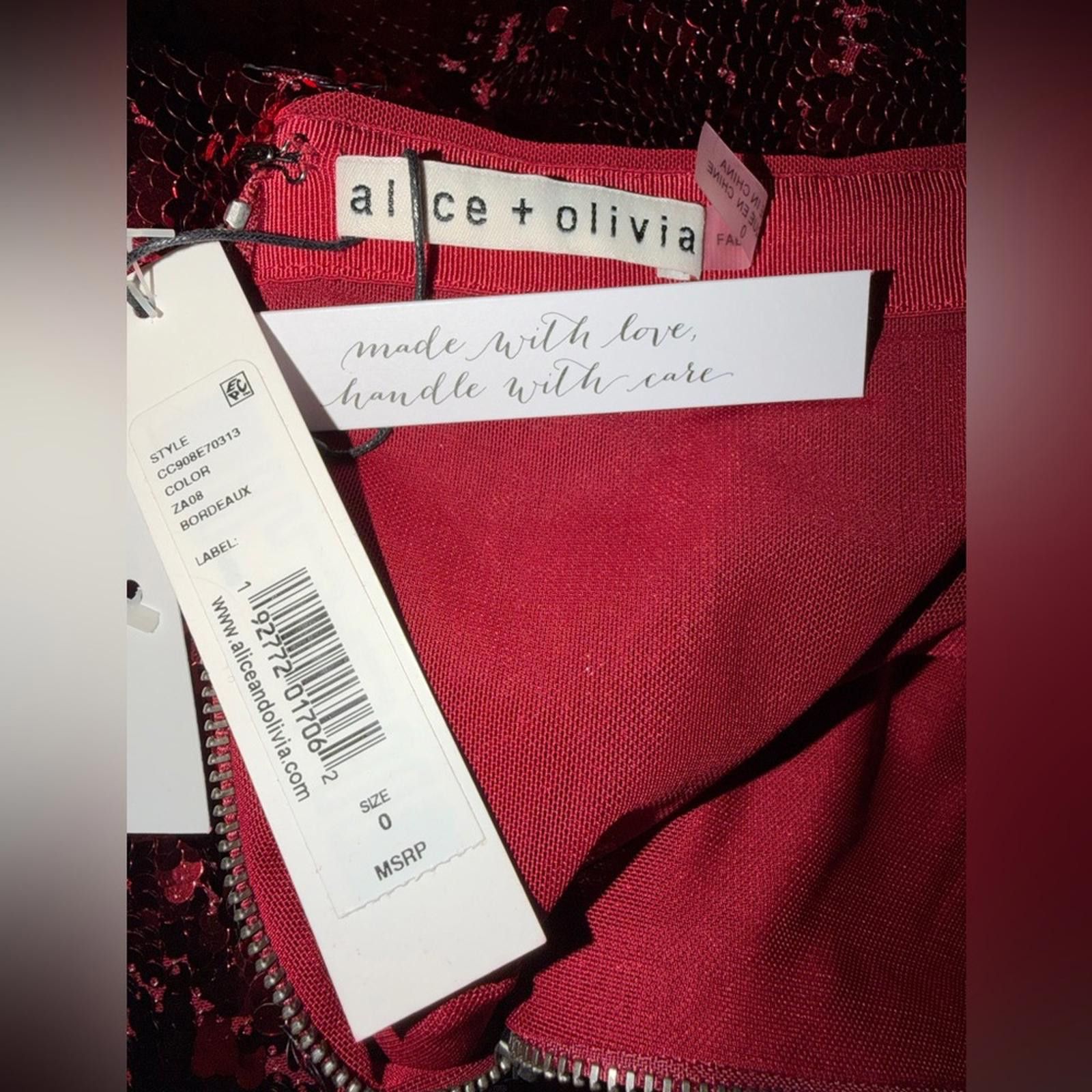 Other Alice + Olivia Red Sequin Pencil Skirt Size 25" / US 0 / IT 36 - 4 Thumbnail