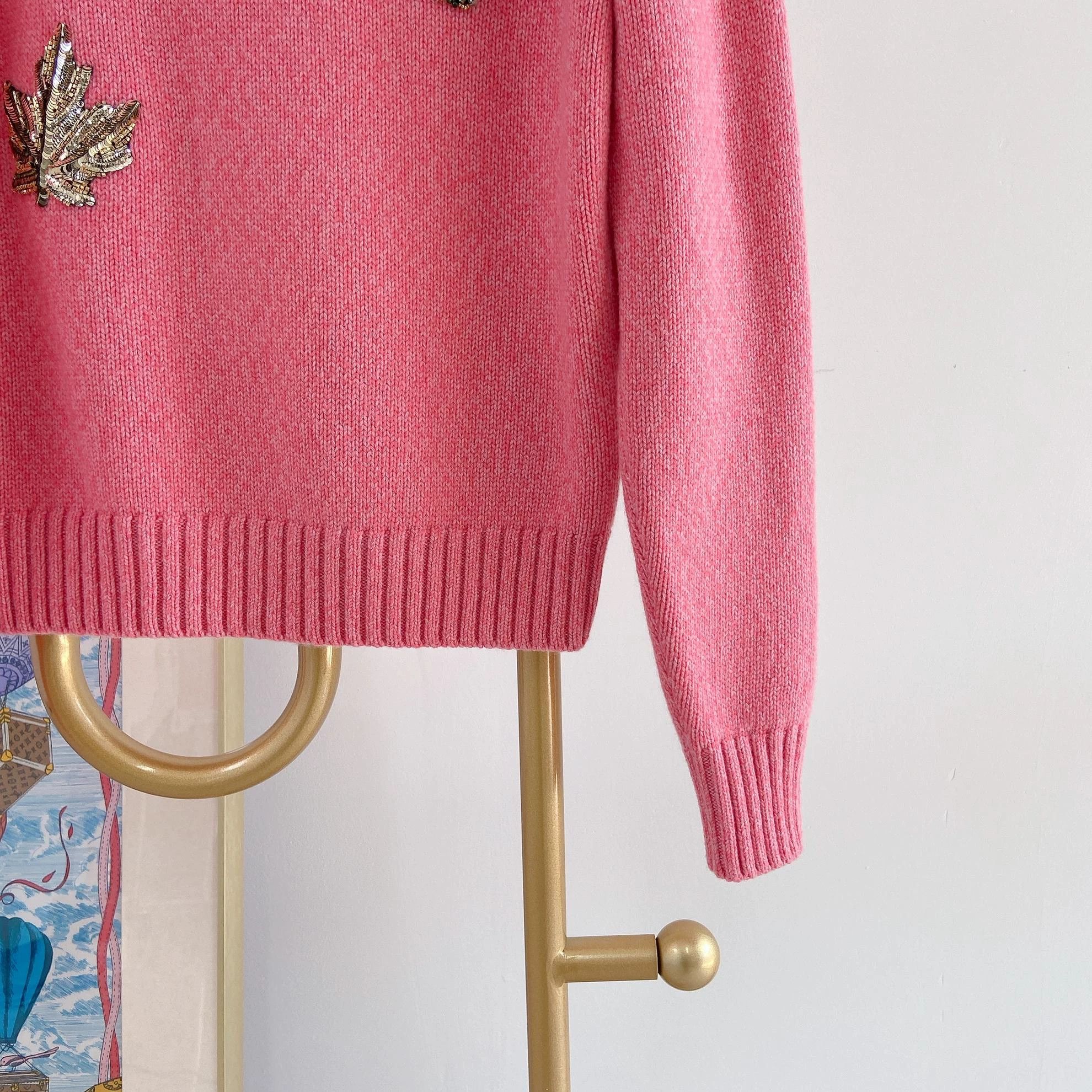 Chanel Chanel pink cashmere heavy beaded knit sweater Size XS / US 0-2 / IT 36-38 - 6 Thumbnail