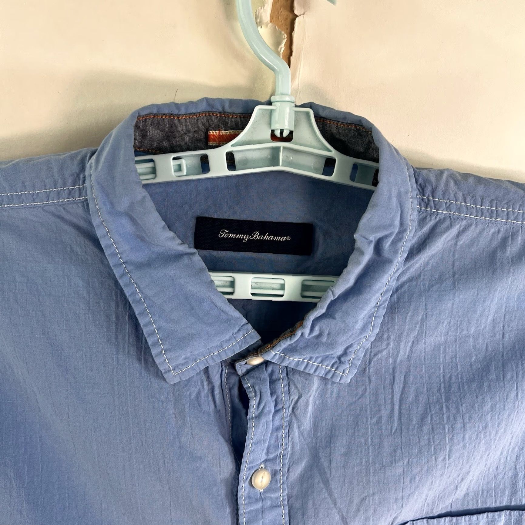 Tommy Bahama Tommy Bahama Button-Up Shirt Mens 2XL Blue Cotton Blend Short Sleeve Casual Tropical Size US XXL / EU 58 / 5 - 3 Thumbnail