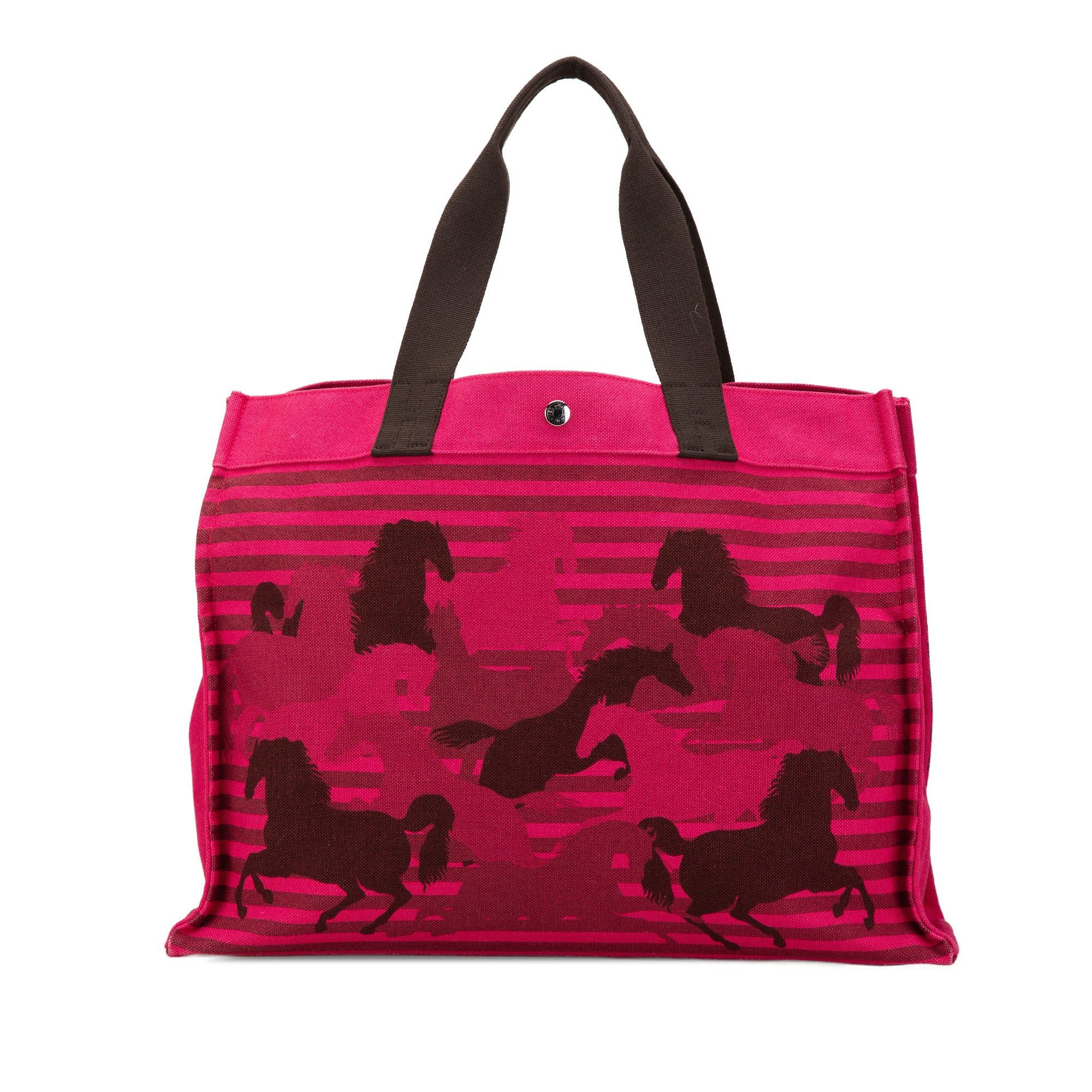 Hermes Hermès Canvas Horses In Camouflage Beach Tote Pink Size ONE SIZE - 1 Thumbnail