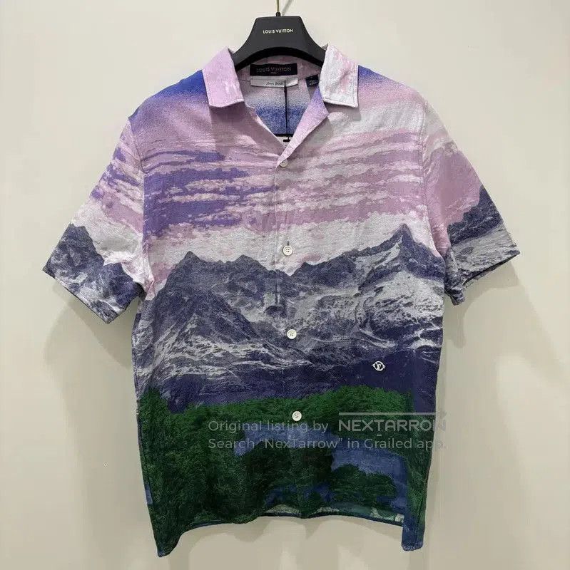 Louis Vuitton Louis Vuitton Pink Landscape Print Short Sleeve Shirt . Size US S / EU 44-46 / 1 - 1 Thumbnail