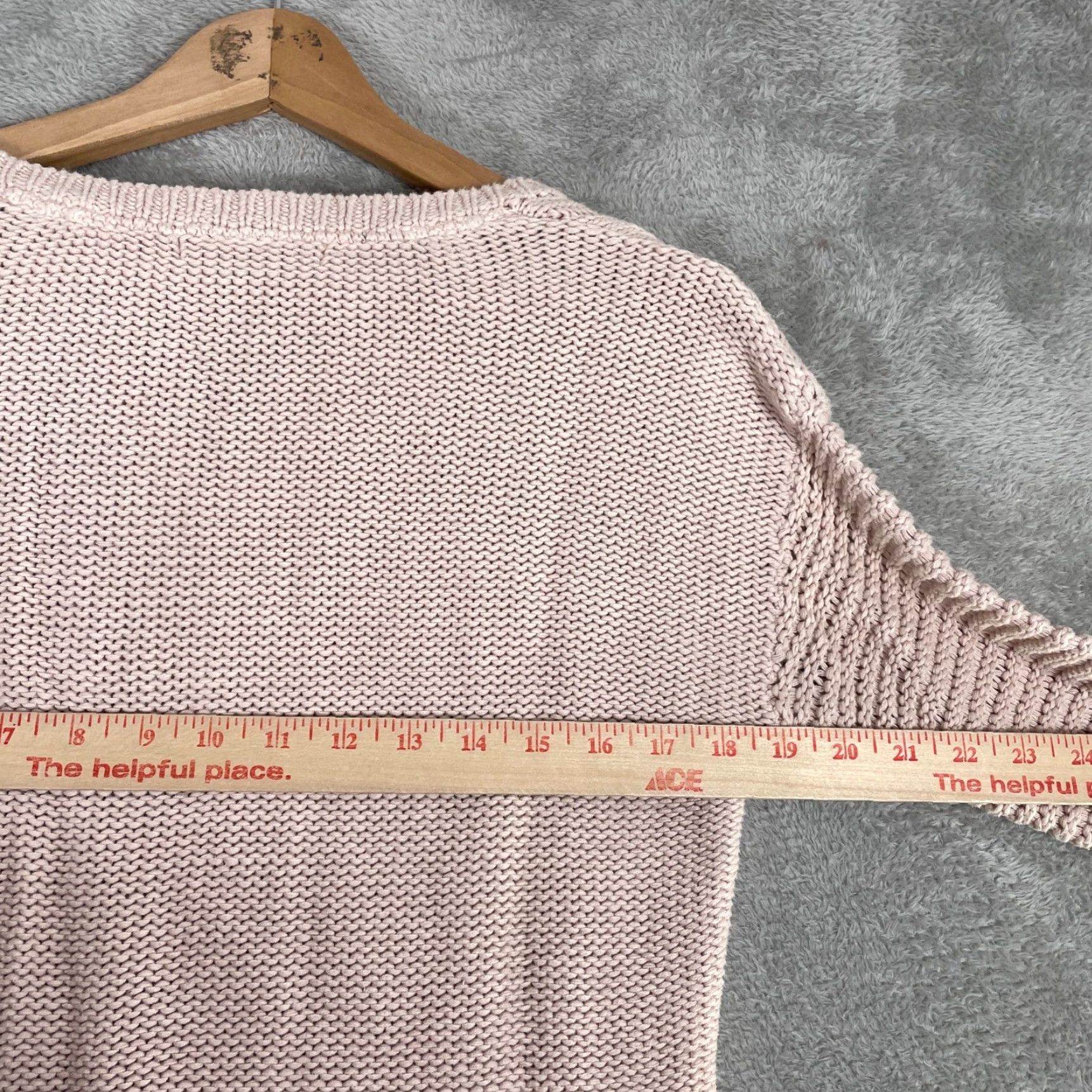 Vintage VINTAGE RuffHewn Sweater Womens Medium Pink Cable Knit Henley High Low Pullover Cozy Size M / US 6-8 / IT 42-44 - 7 Thumbnail