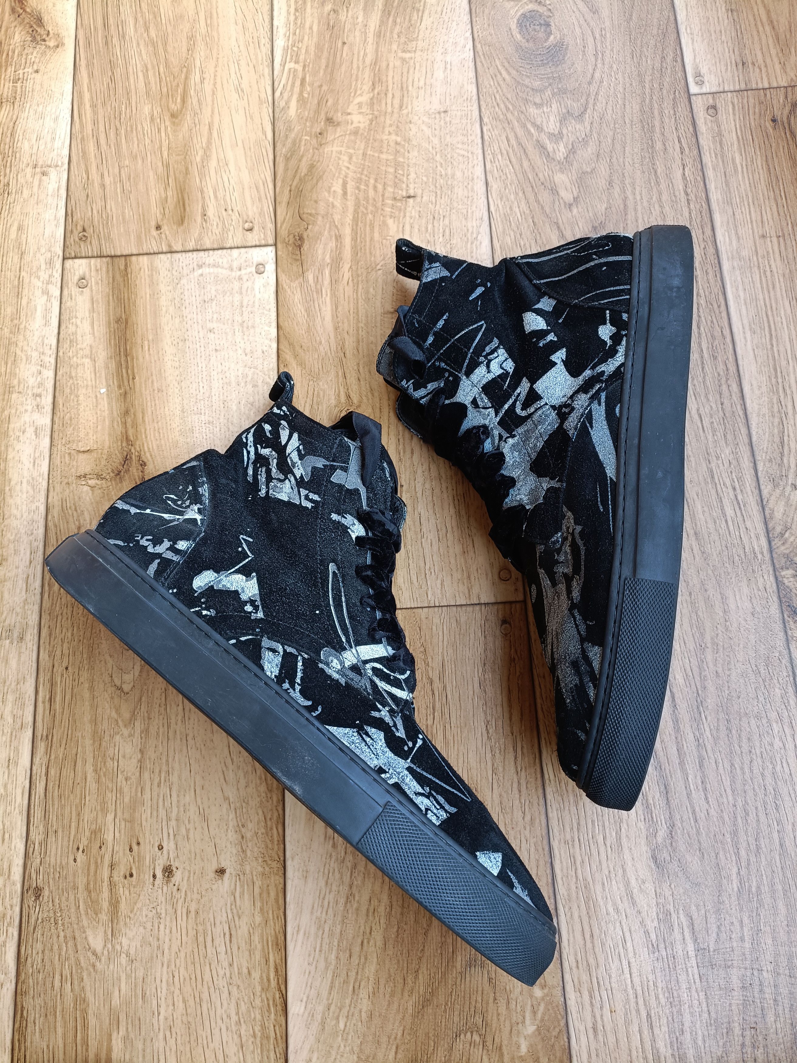Ann Demeulemeester Ann Demeulemeester Black Suede Splatter Size US 12 / EU 45 - 3 Thumbnail