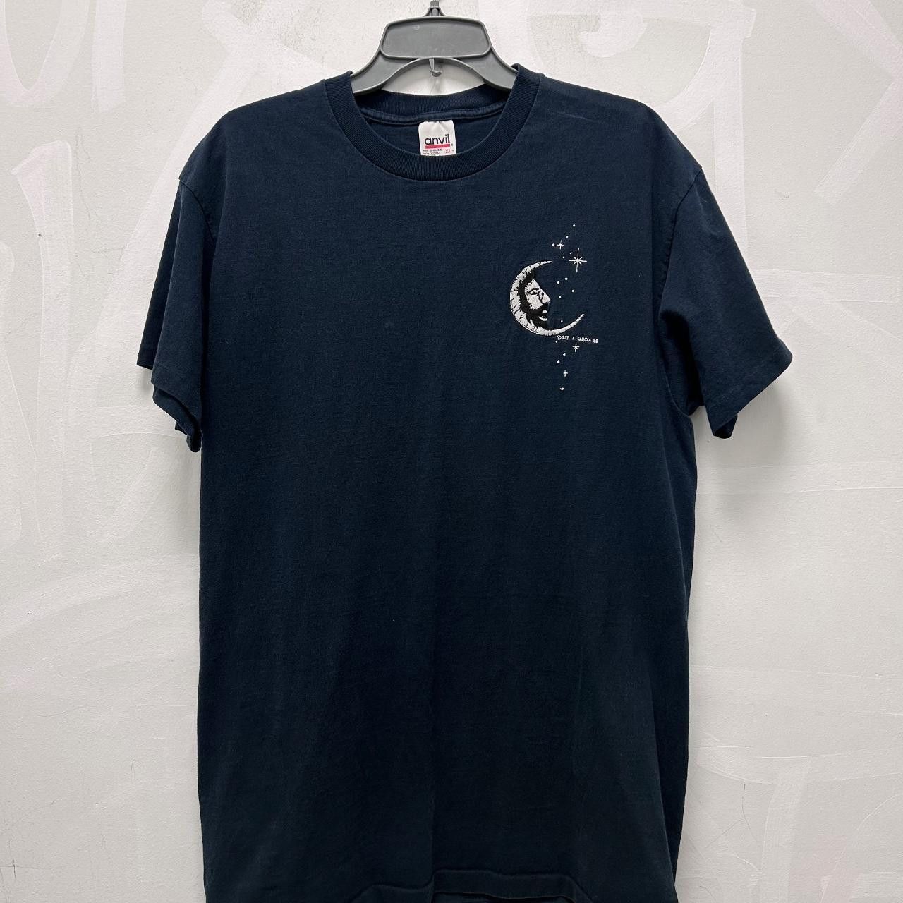 Image of 1998 Grateful Dead; Embroidered Jerry Garcia Moon Tee in Black, Men's (Size XL)