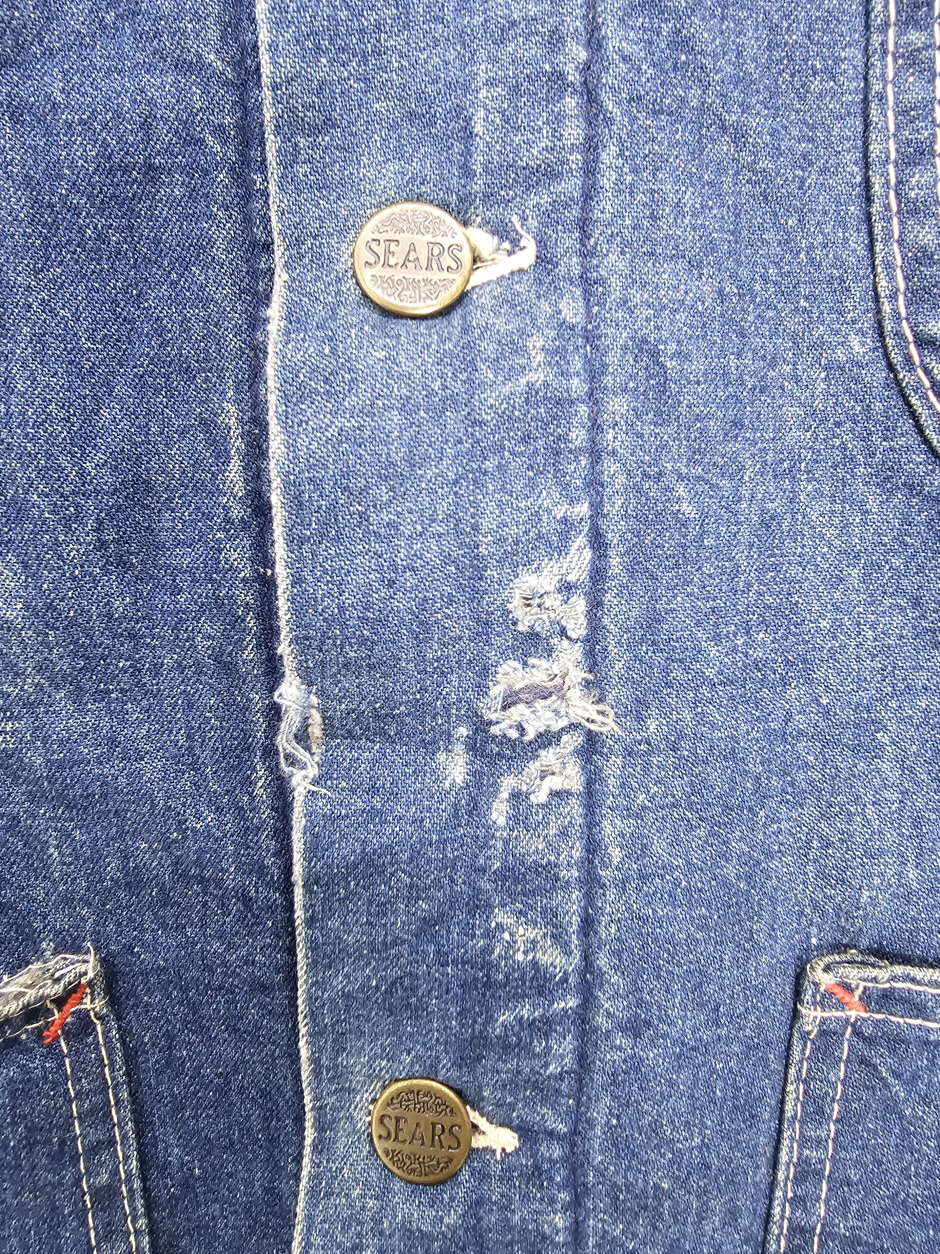 Sears Vintage 80's SEARS Work Outerwear Wool Denim Jacket J0077 Size US M / EU 48-50 / 2 - 9 Thumbnail