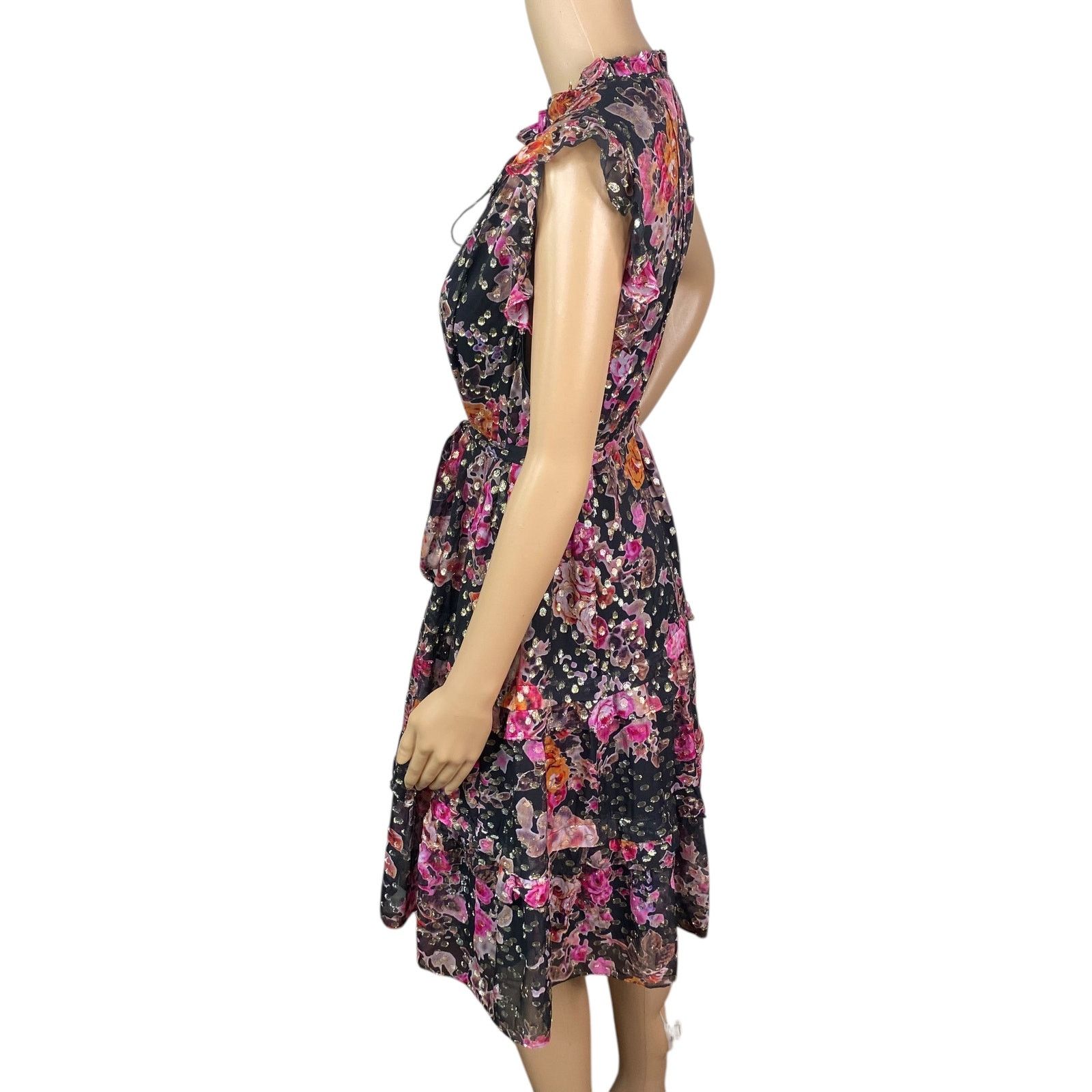 KOBI HALPERIN Kobi Halperin $648 Brook Black Gold Floral Mini Dress SZ XL Size XL / US 12-14 / IT 48-50 - 13 Thumbnail