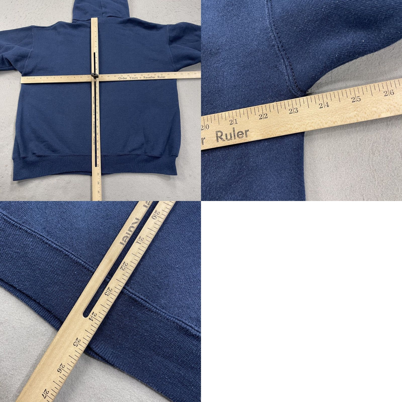 Tultex VINTAGE Tultex Hoodie Mens Large Blue Blank Ultra Fleece 350 Sweatshirt 90s Size US L / EU 52-54 / 3 - 8 Thumbnail