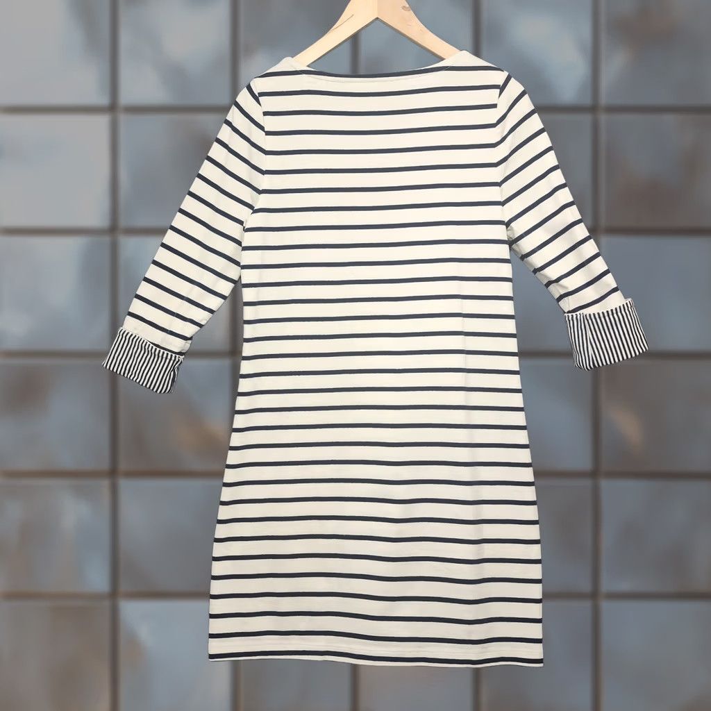 Boden Boden Dress Womens Medium Blue White Striped Nautical Cotton Dress Knee Length Shift Womens M Blue White Striped Nautical Cotton Size M / US 6-8 / IT 42-44 - 1 Thumbnail