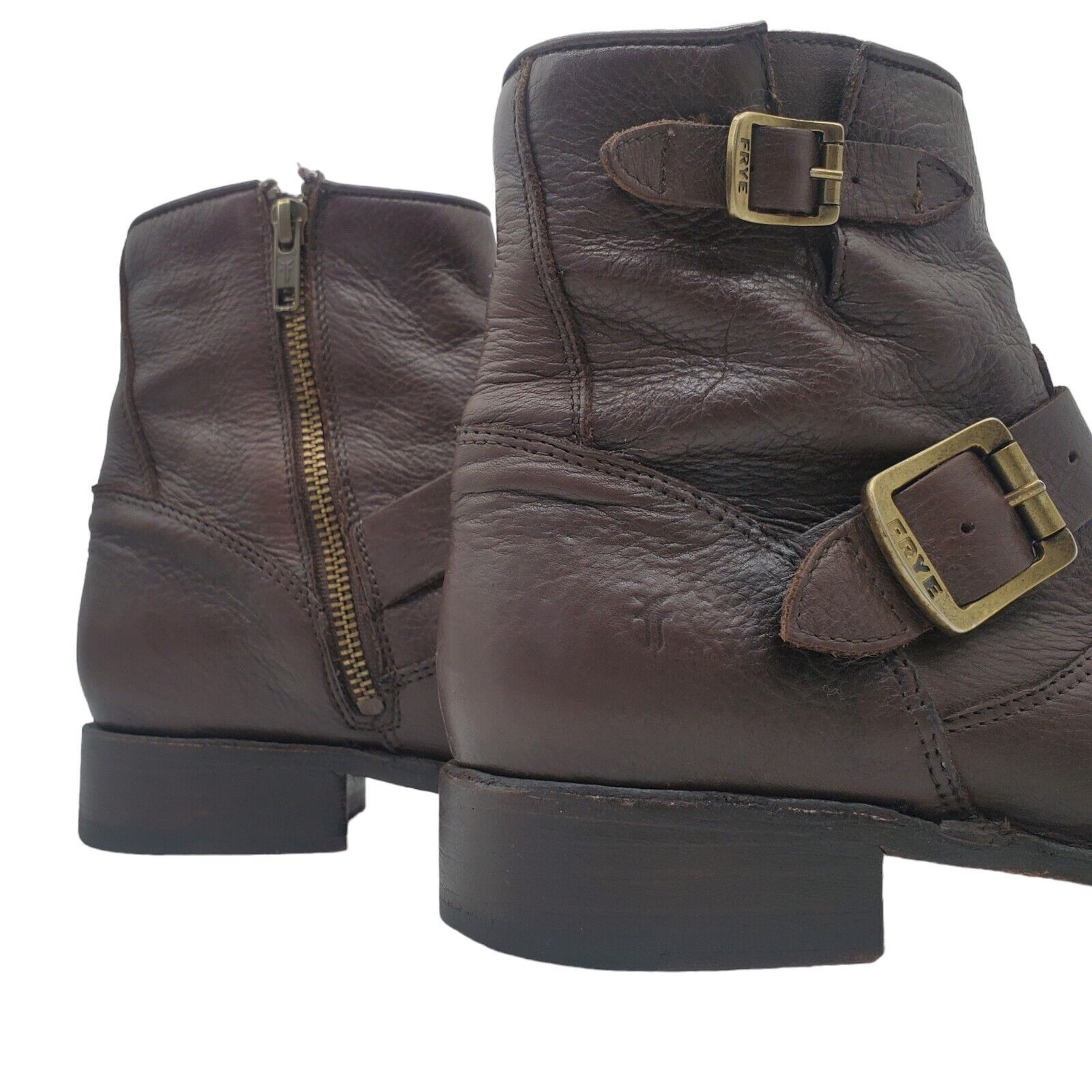 Frye FRYE Tyler Short Moto Bootie Womens Brown Leather Engineer Grailed