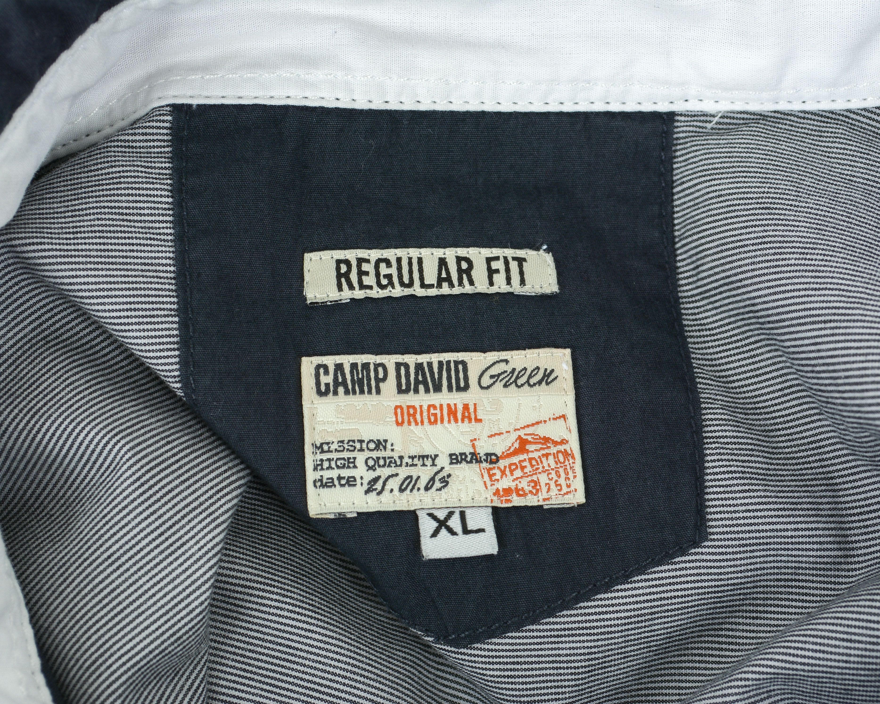 Camp David Button Up Regular Fit Shirt Formal Blue Embroidery Casual Size US XL / EU 56 / 4 - 9 Thumbnail