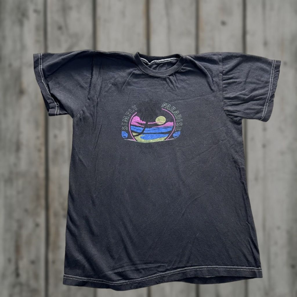 Paradise Simply Paradise Shirt Mens Medium Black Graphic Sunset Beach Casual T-Shirt Tee Size US M / EU 48-50 / 2 - 1 Thumbnail