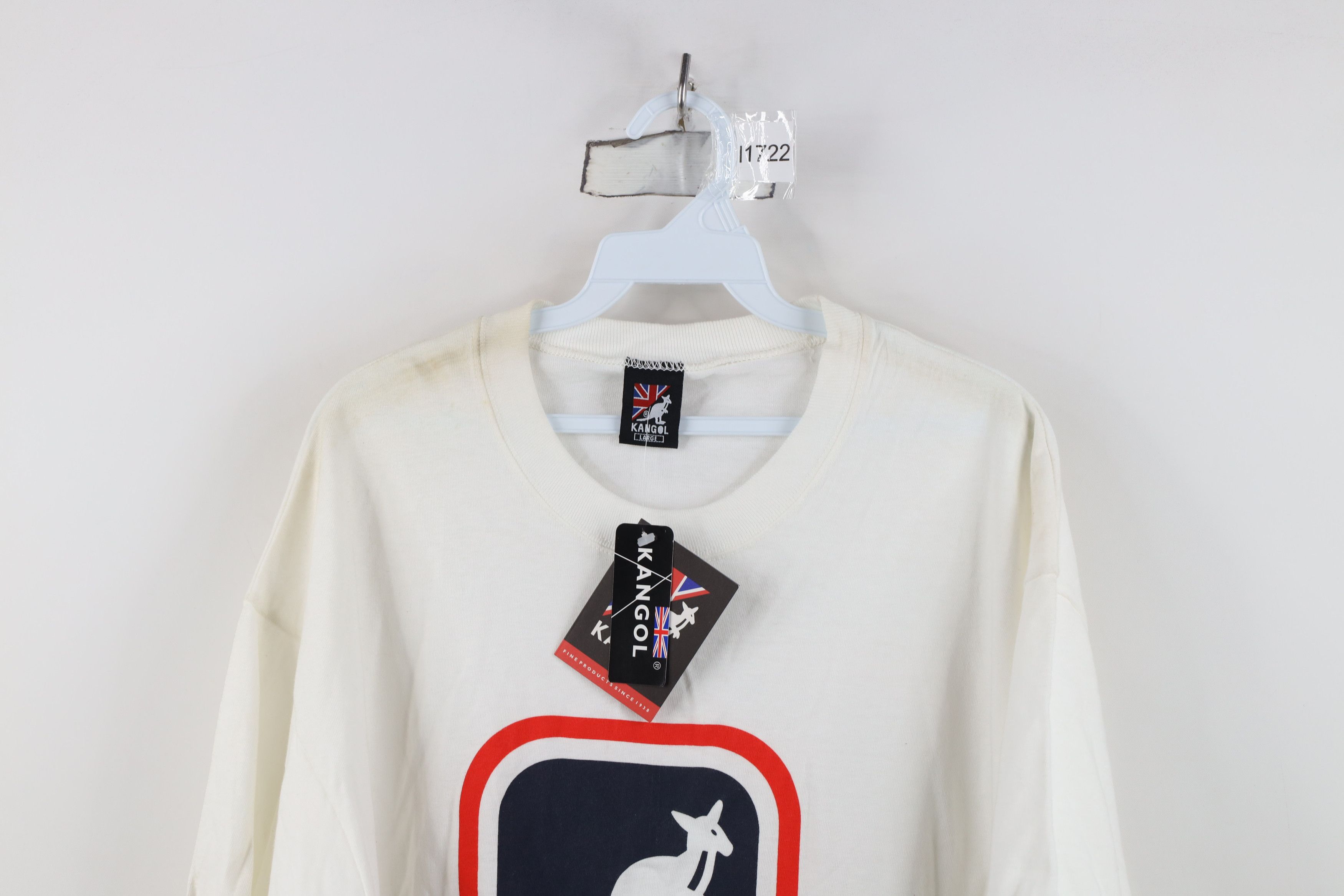 Vintage Deadstock Vintage 90s Kangol Short Sleeve T-Shirt White Size US L / EU 52-54 / 3 - 2 Thumbnail