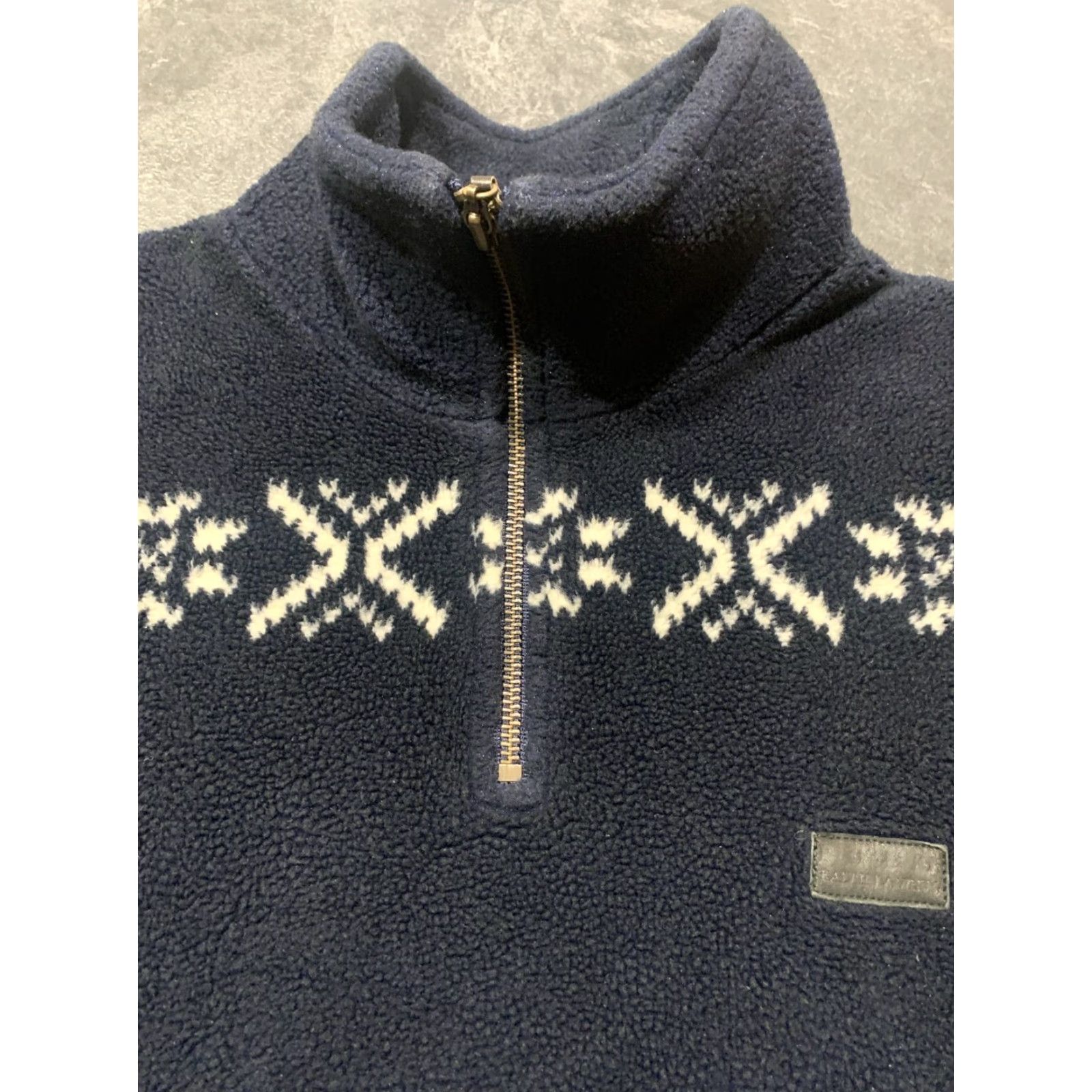 Polo Ralph Lauren VINTAGE Polo Ralph Lauren Men's Fleece Pullover Jacket L Blue Aztec Geometric Quarter Zip Sportswear USA Made Size US L / EU 52-54 / 3 - 5 Thumbnail