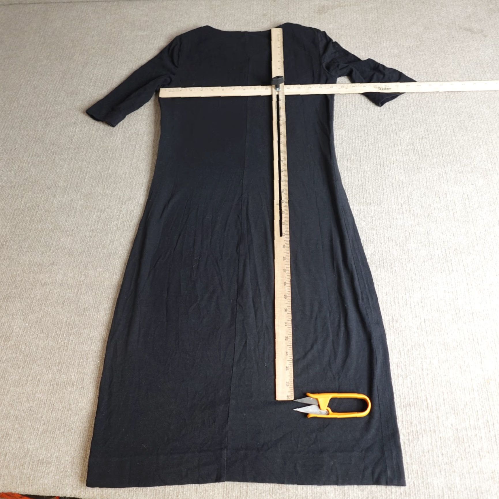 Diane von Furstenberg Diane von Furstenberg Dress Bodycon Slim Fit Black Solid Knit Jersey Knee Length L Womens Size L / US 10 / IT 46 - 6 Thumbnail