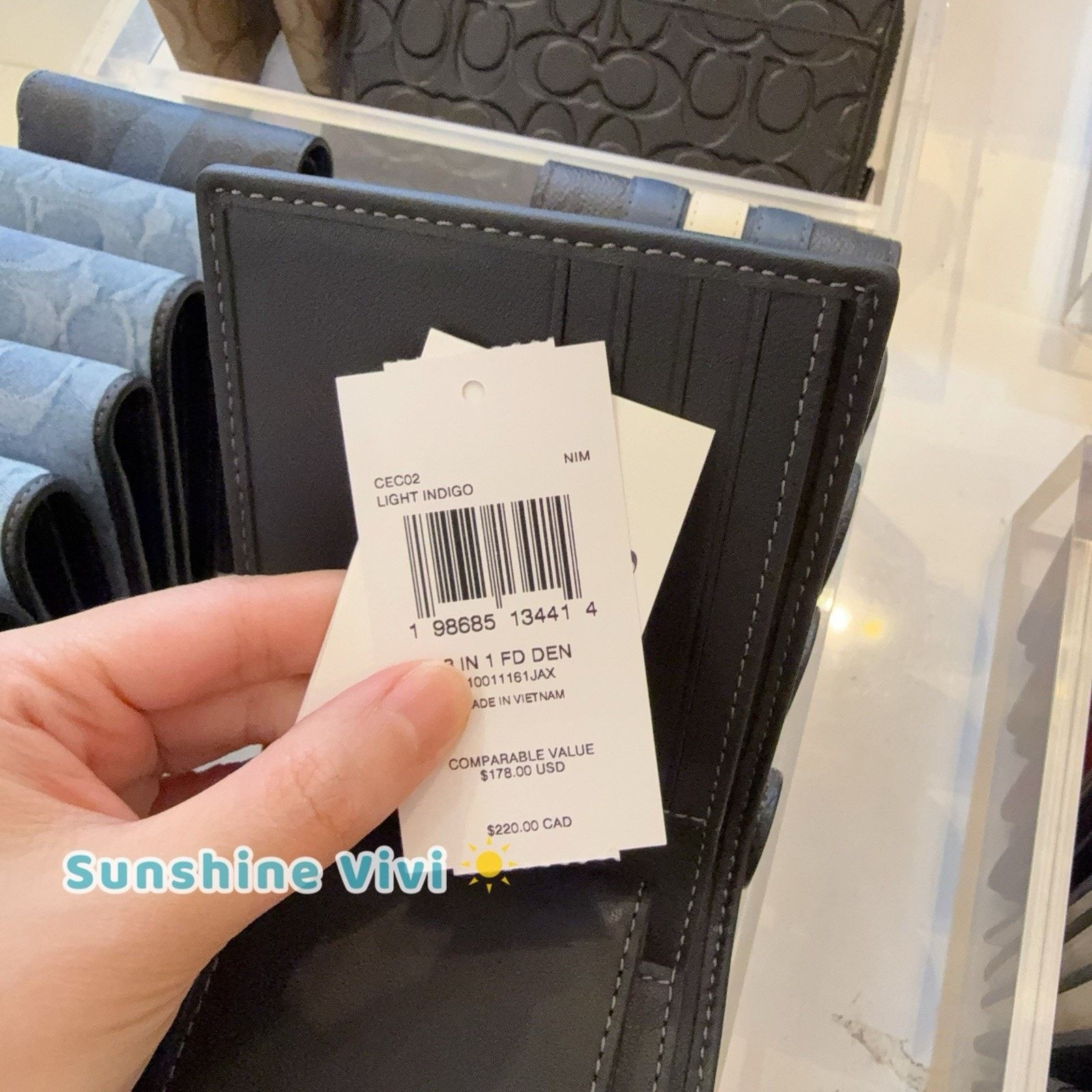 Coach NWT Coach 3-In-1 Wallet Loved Denim Light Indigo CEC02 Size ONE SIZE - 5 Thumbnail