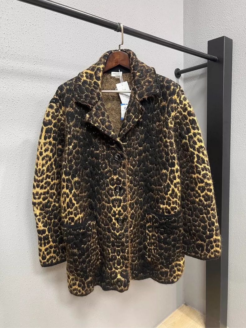Saint Laurent Paris Leopard Print Blend Coat Size XS- DMC Size US XS / EU 42 / 0 - 1 Thumbnail
