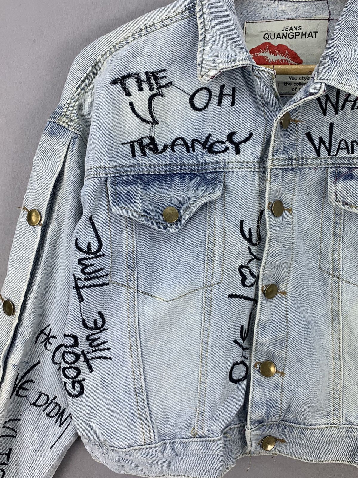 Other Punk Style Denim Crop Top Jacket Size L / US 10 / IT 46 - 5 Thumbnail