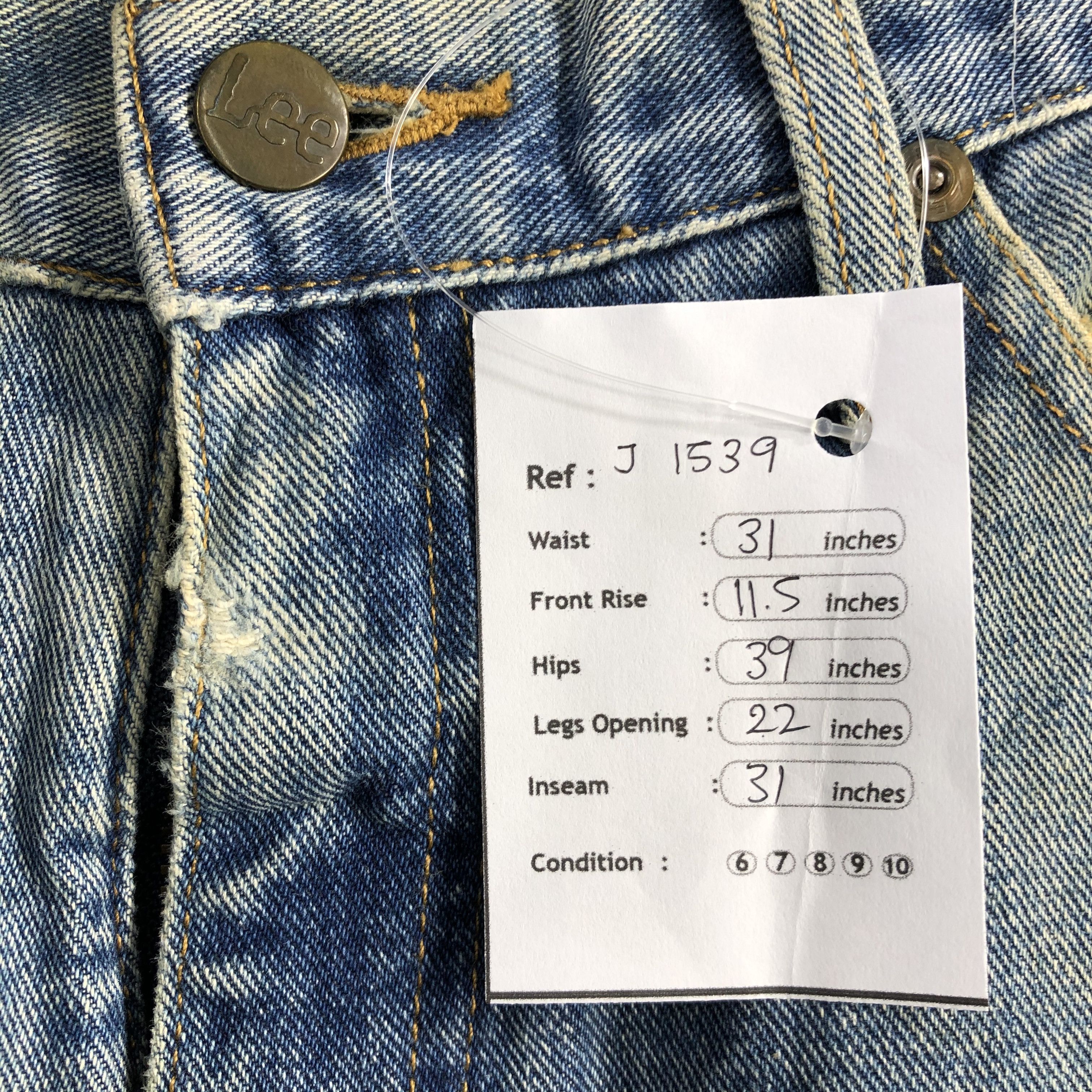Lee Vintage Blue Wash Lee Jeans-J1539 Size US 31 - 12 Thumbnail