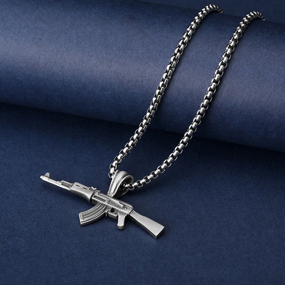 Jewelry Submachine Gun Pendant Necklace Size ONE SIZE - 3 Thumbnail