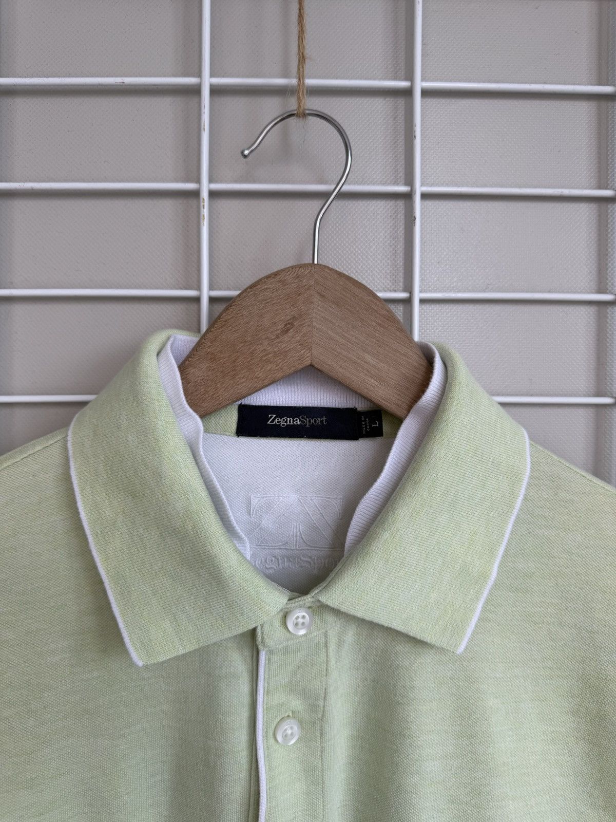 Ermenegildo Zegna Zegna Sport Light Green Polo Shirt Mens Size L Vintage Size US L / EU 52-54 / 3 - 12 Thumbnail
