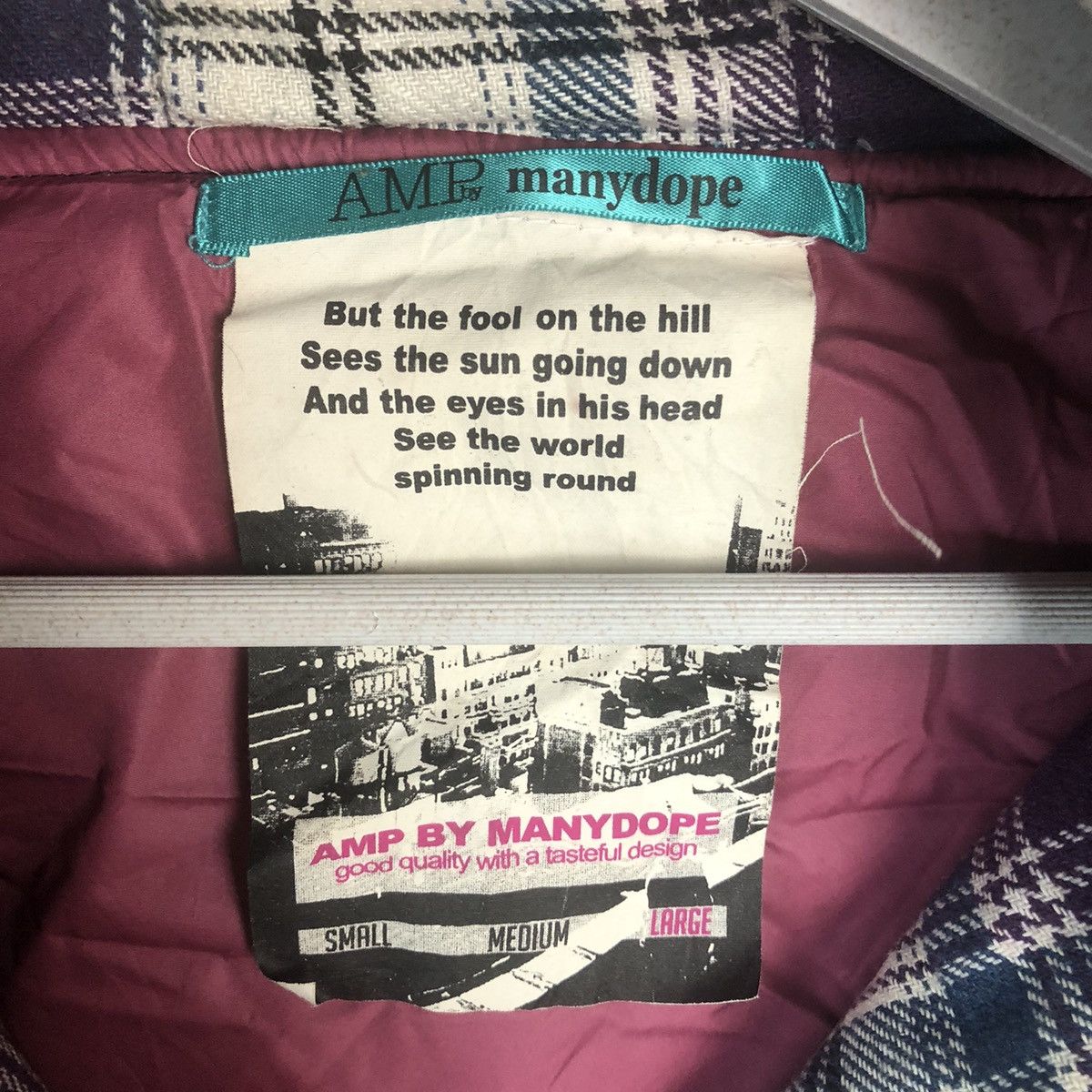 Japanese Brand Amp By Manydope Purpel Checked Purple Bomber Jacket #A15 Size M / US 6-8 / IT 42-44 - 11 Thumbnail