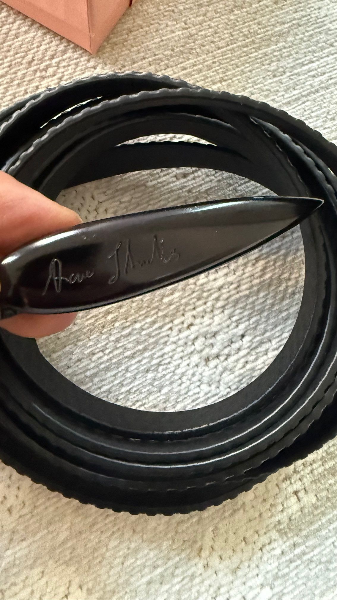 Acne Studios ACNE STUDIOS Infinity Belt black leather 275 cm new unisex Size ONE SIZE - 3 Thumbnail