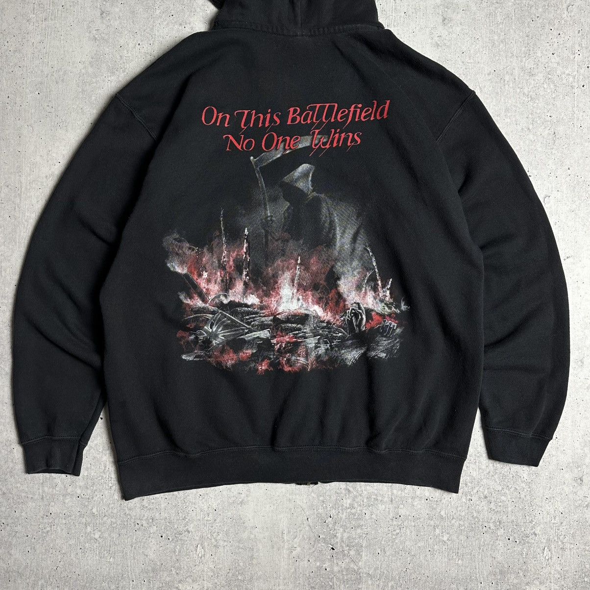 Iron Maiden × Vintage Iron Maiden Vintage Fullprint Zip Hoodie XL Nobody Win Fight Size US XL / EU 56 / 4 - 11 Thumbnail