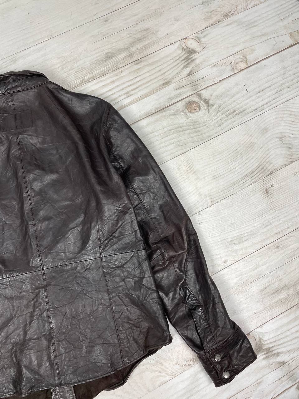 Allsaints Allsaints Enemy Leather Shirt Jacket Brown Men Size M Size US M / EU 48-50 / 2 - 14 Thumbnail